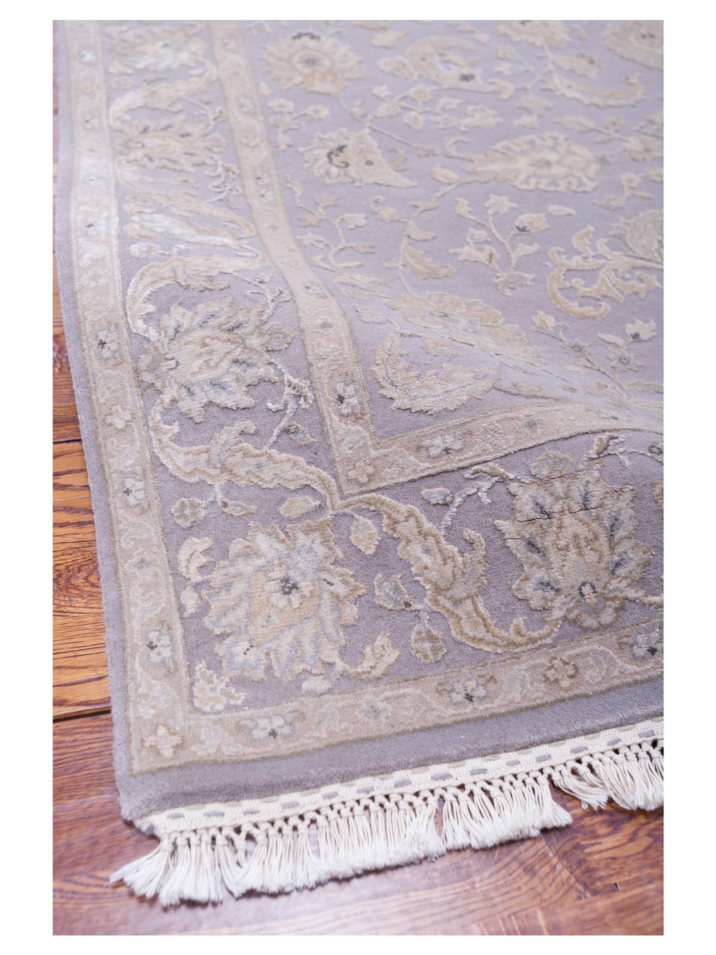 Imperial Silk 127240 Silver Silver 4.1x6.2 Hand Knotted Rug