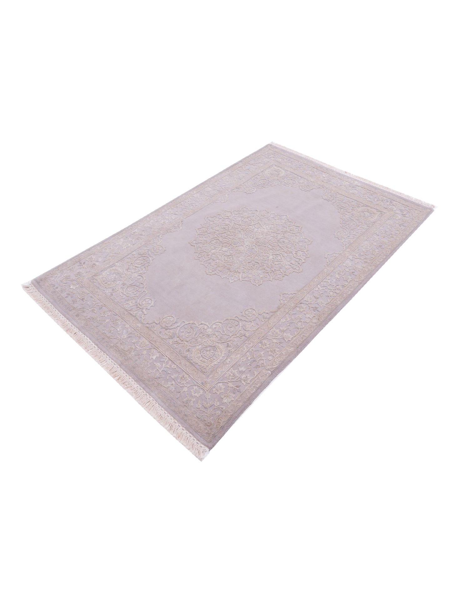 Imperial Silk 127241 Silver Silver 4x6.1 Hand Knotted Rug