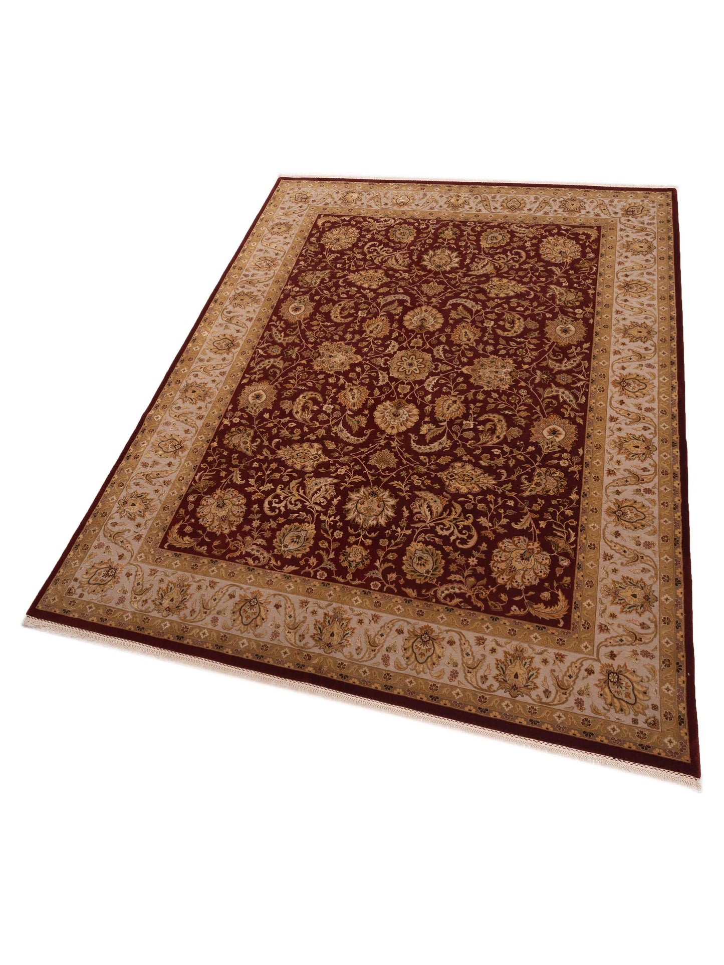 Imperial Silk 127243 Red Ivory 9.1x12.2 Hand Knotted Rug