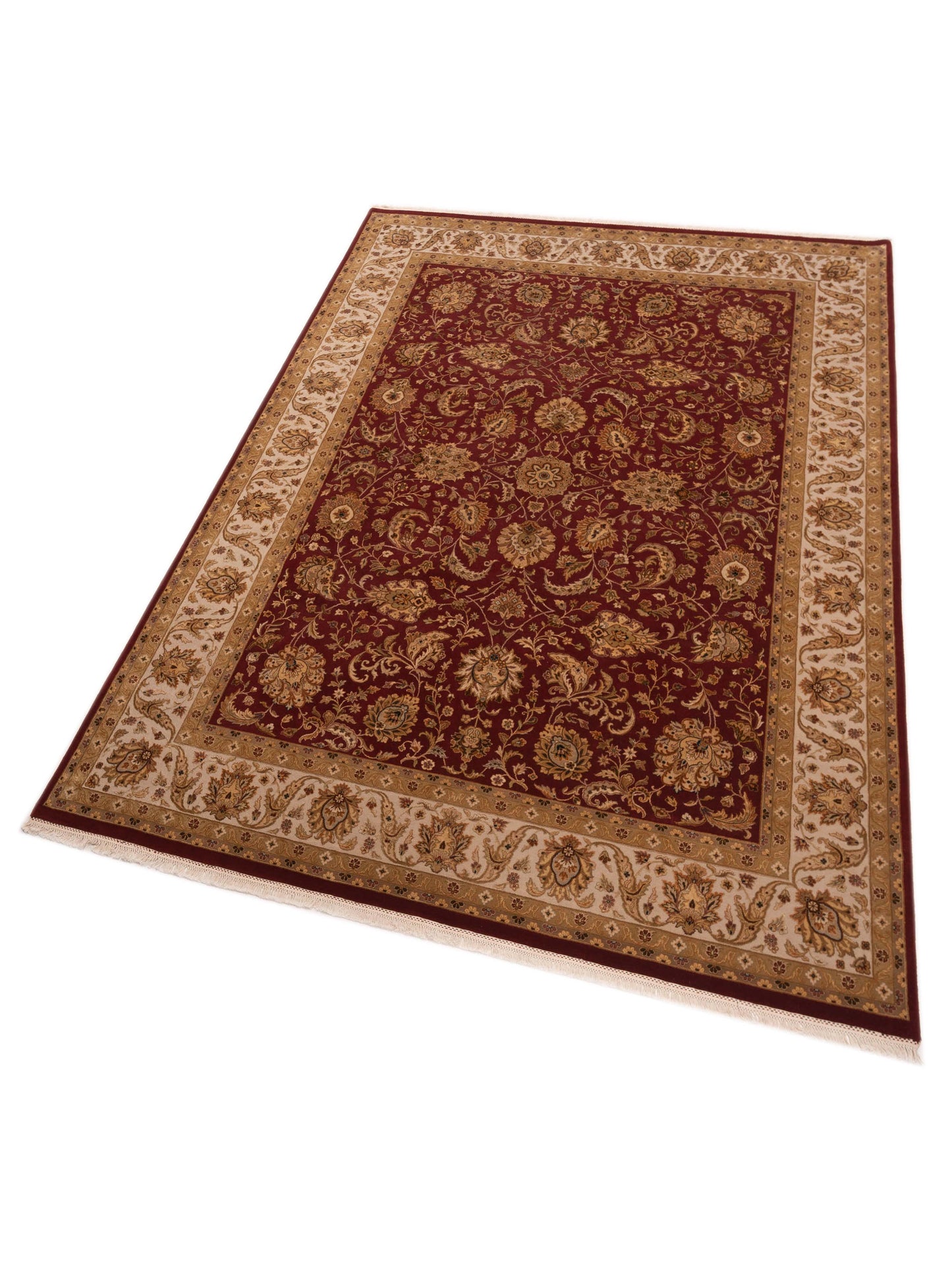 Imperial Silk 127277 Red Ivory 9x12.1 Hand Knotted Rug