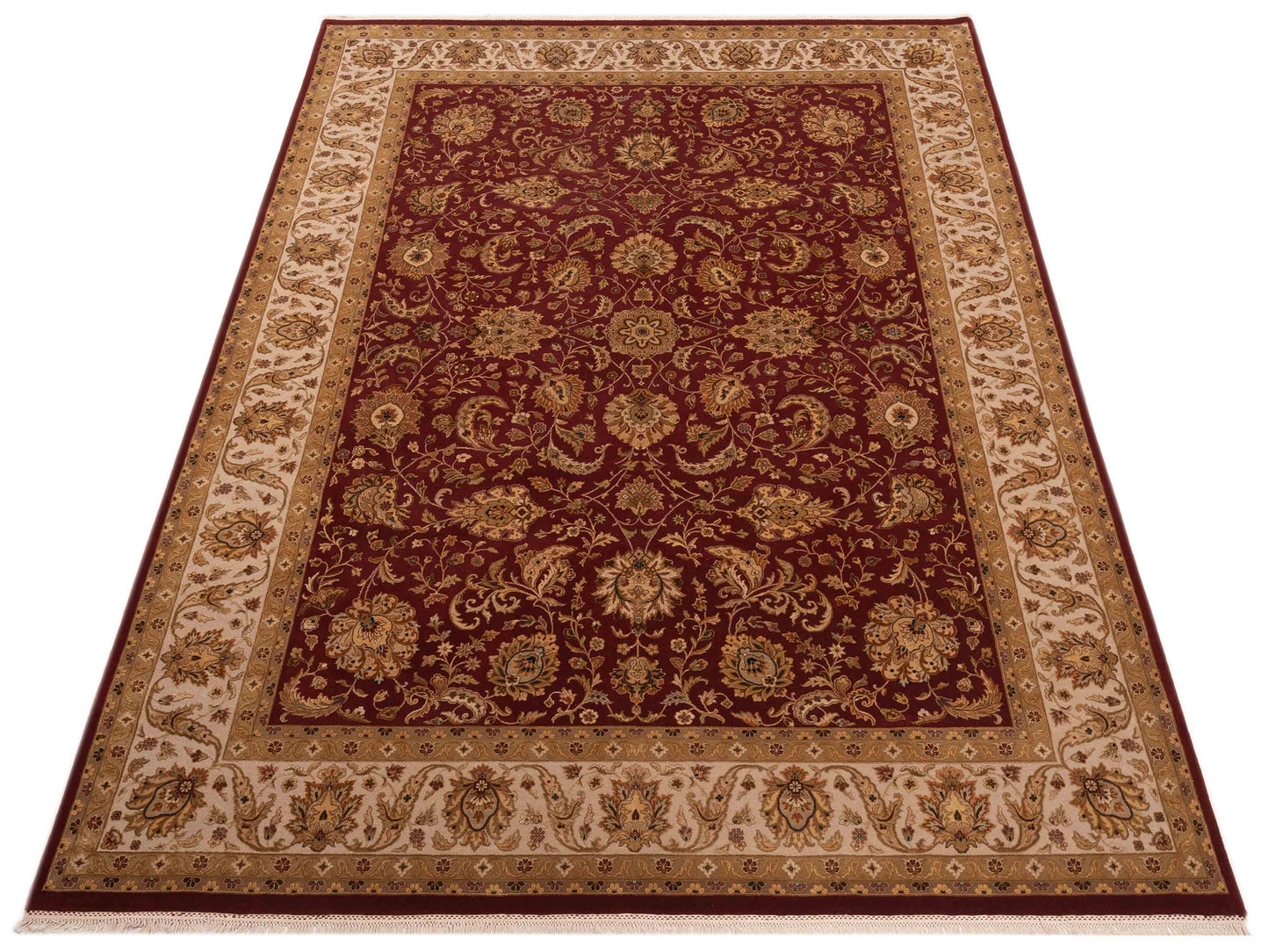Imperial Silk 127277 Red Ivory 9x12.1 Hand Knotted Rug