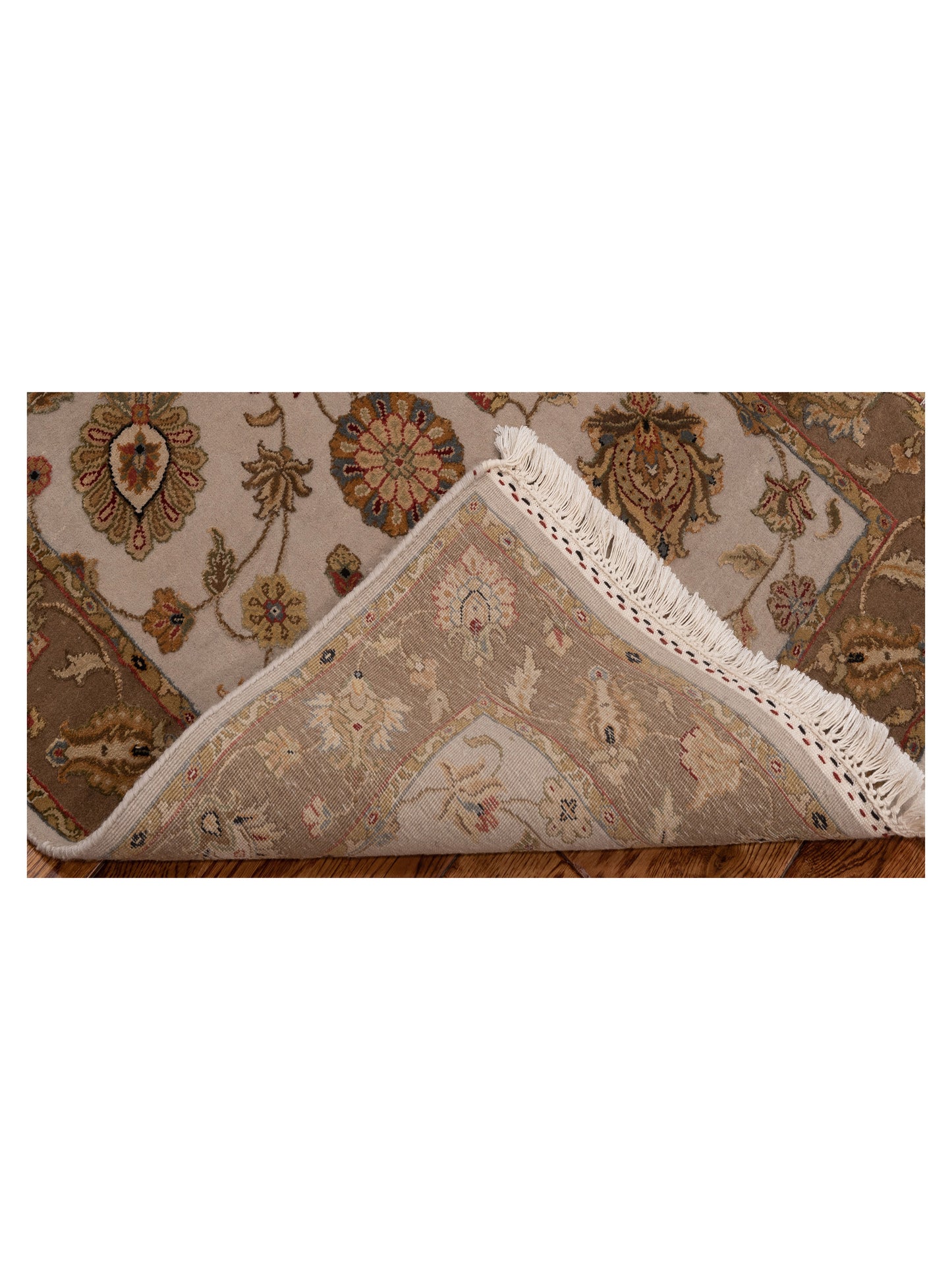 Imperial Silk 127313 Ivory Brown 2.7x8 Hand Knotted Rug