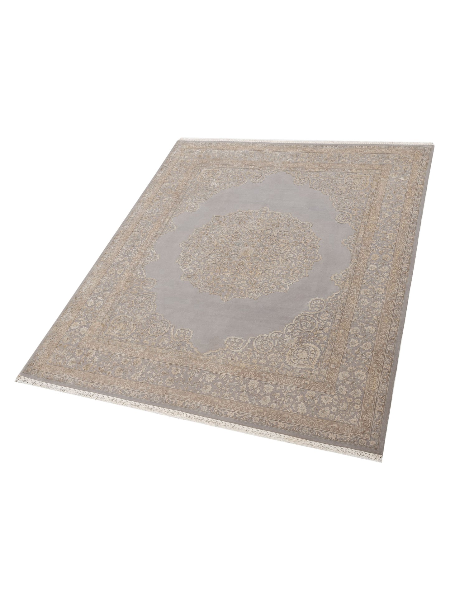Imperial Silk 127355 Silver 8x9.8 Hand Knotted Rug