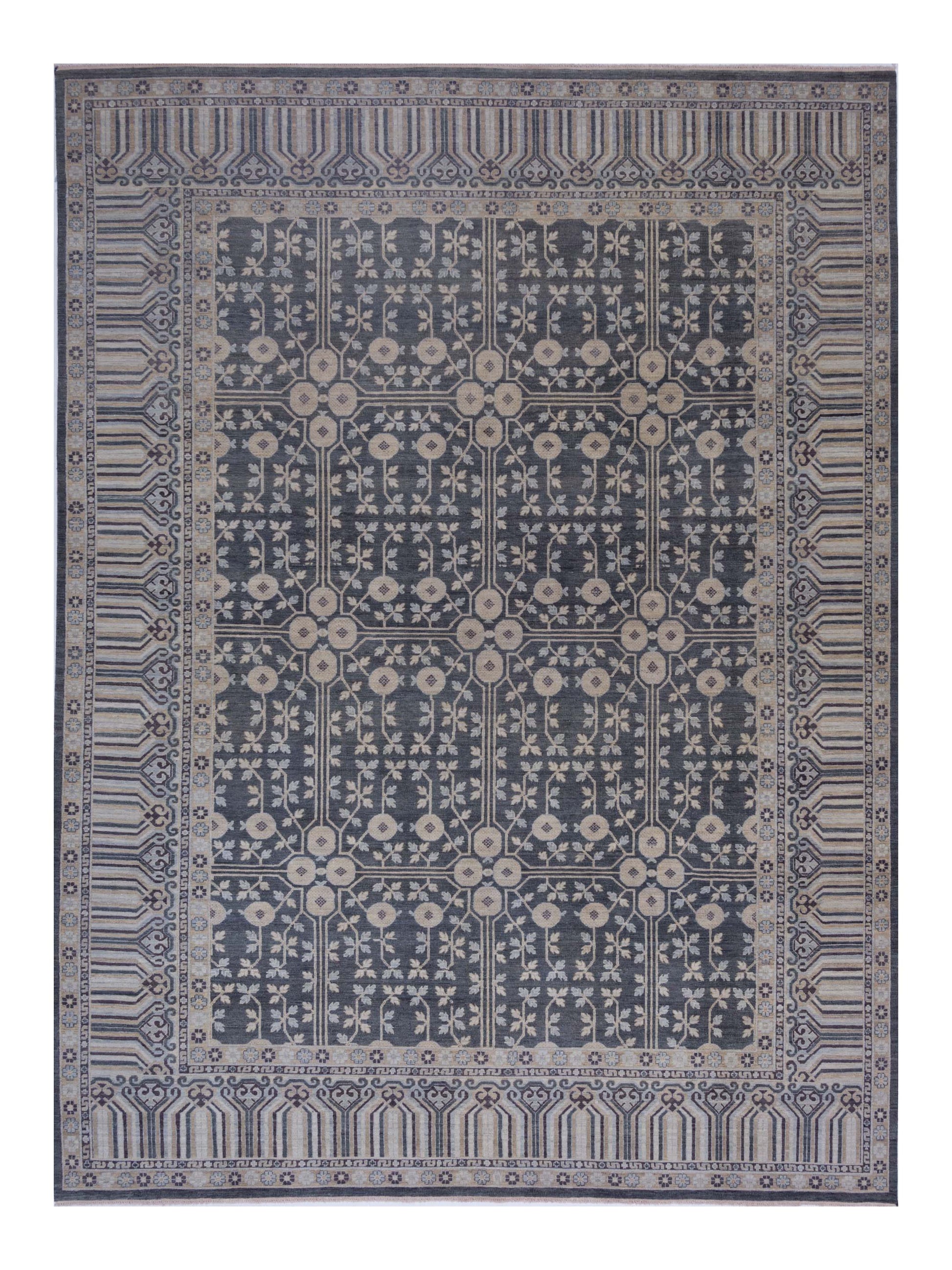 Rajpur Vintage Revival  Dark Gray Light Brown Traditional