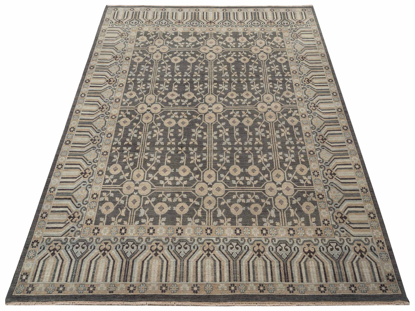 Vintage Revival 127366 Gray Brown 8x9.10 Hand Knotted Rug