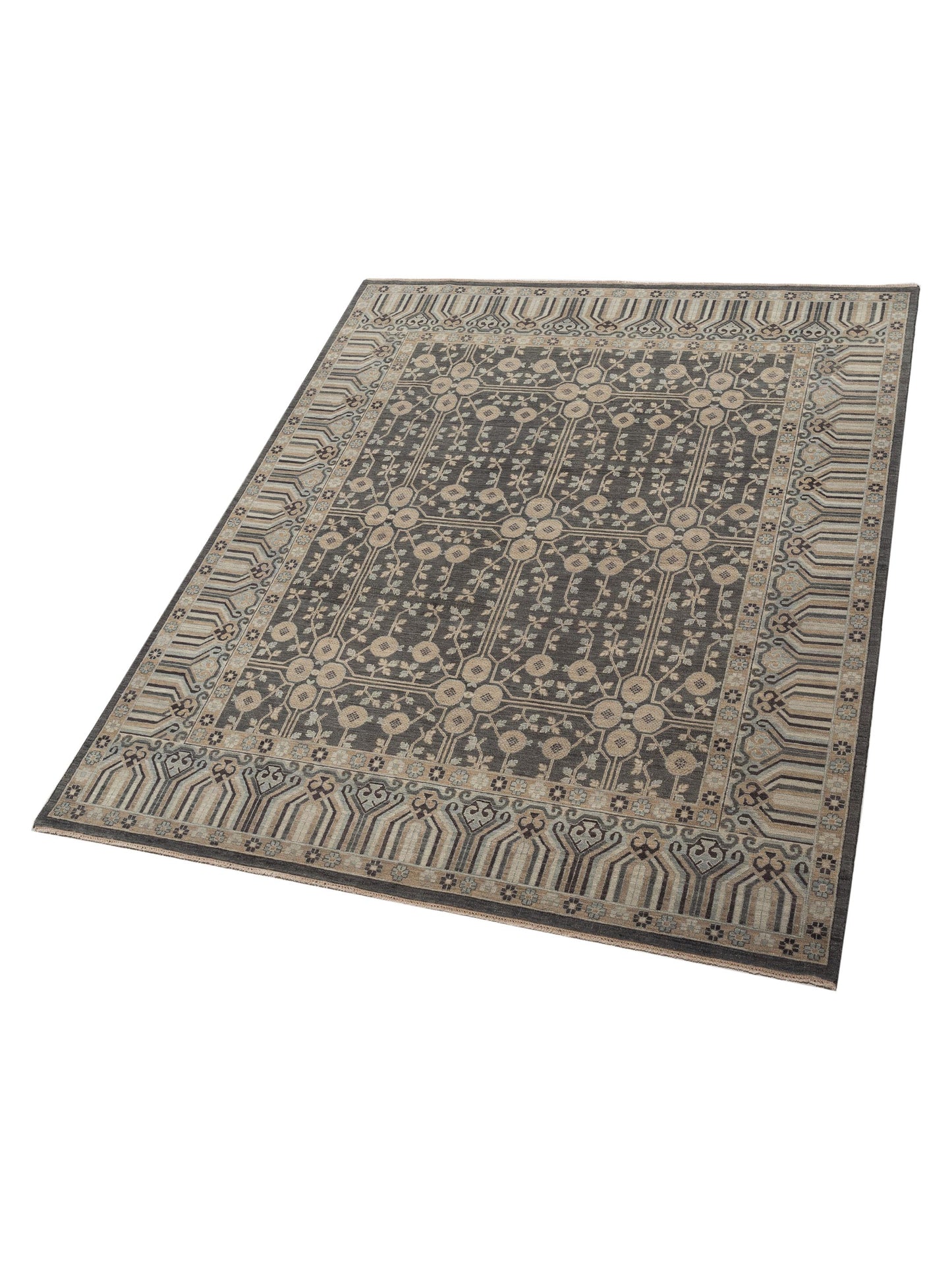 Vintage Revival 127366 Gray Brown 8x9.10 Hand Knotted Rug
