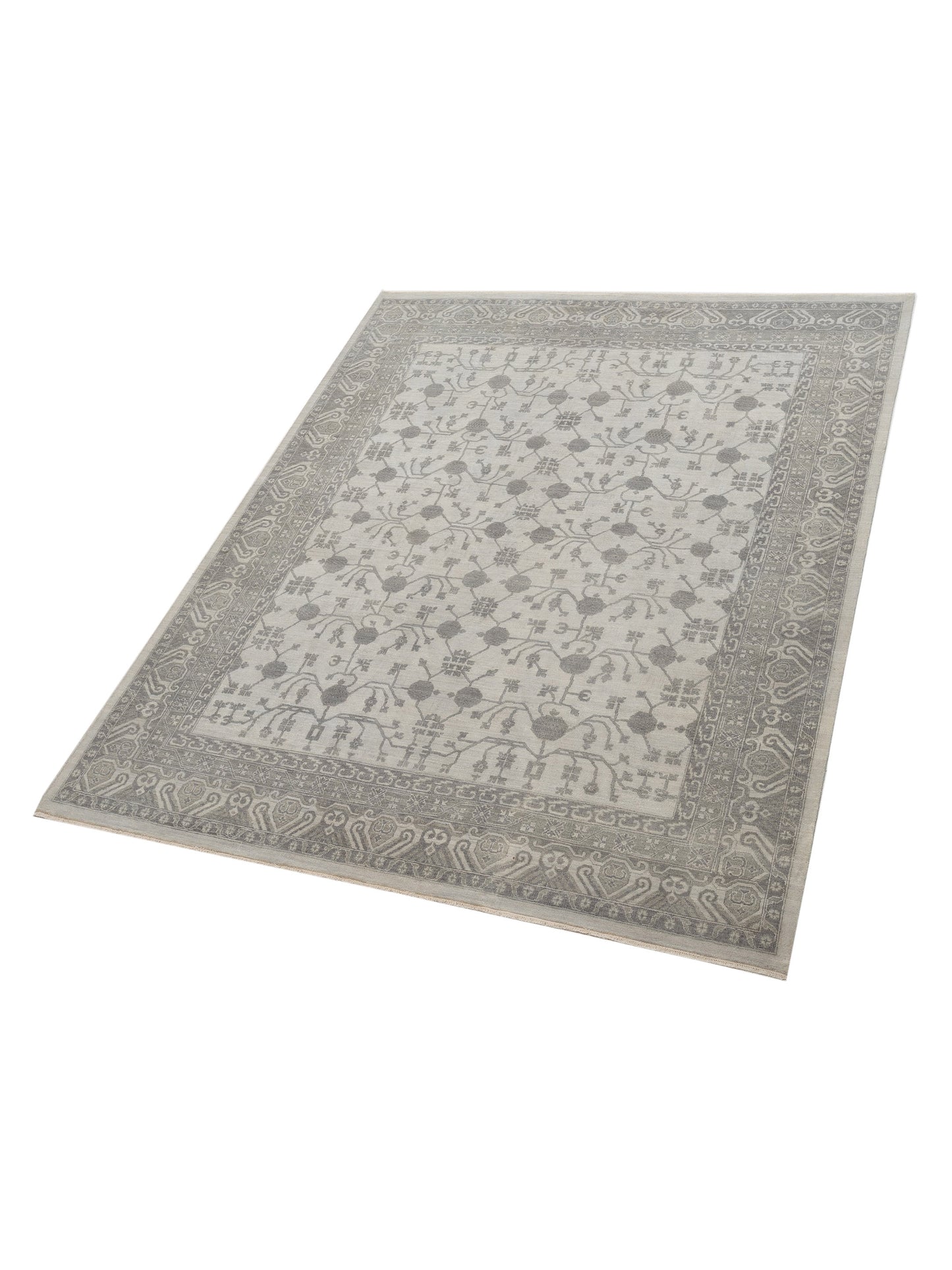 Vintage Revival 127381 Ivory Gray 7.11x9.10 Hand Knotted Rug