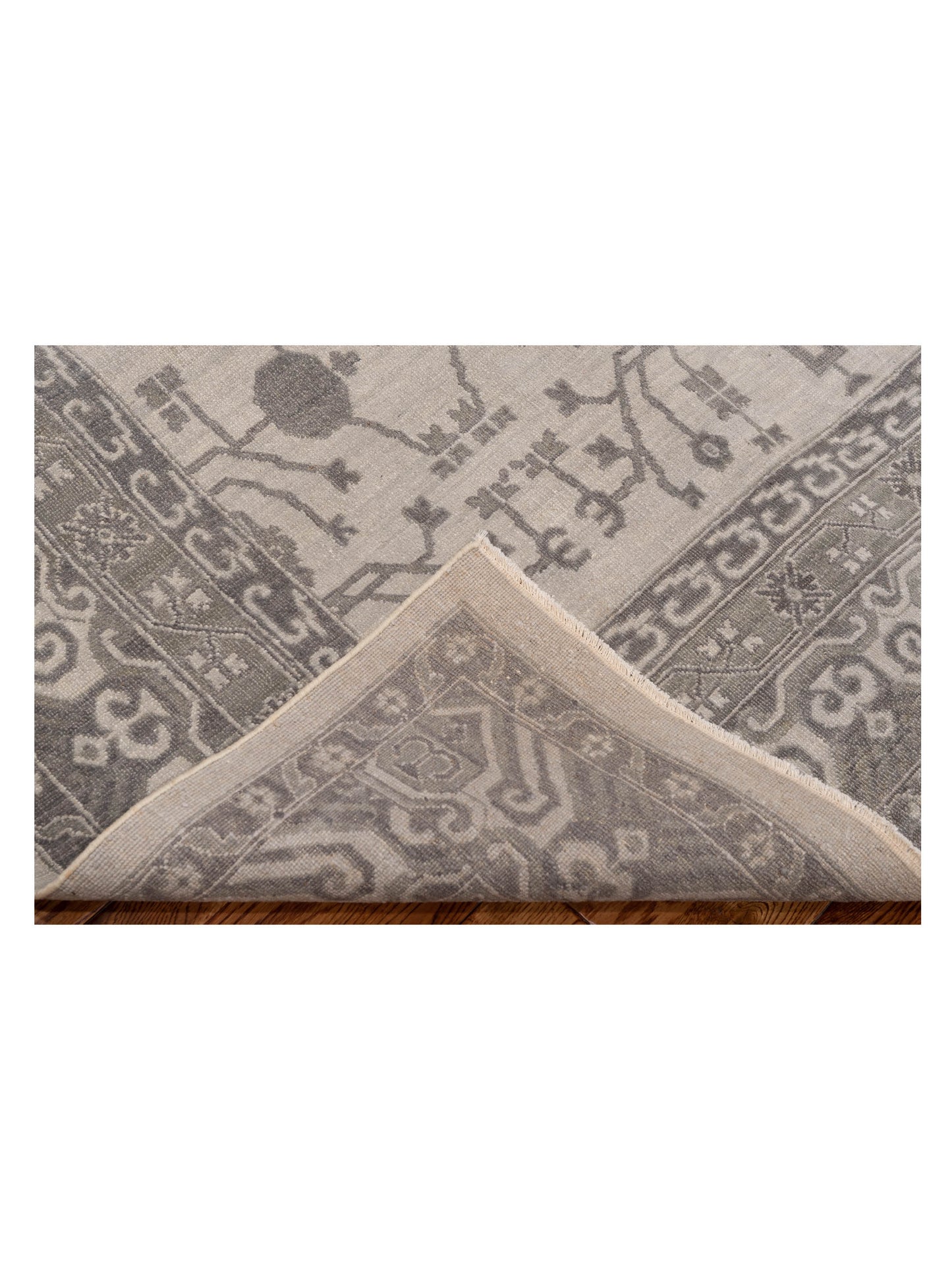 Platinum 127382 Ivory Silver 8.9x11.9 Hand Knotted Rug