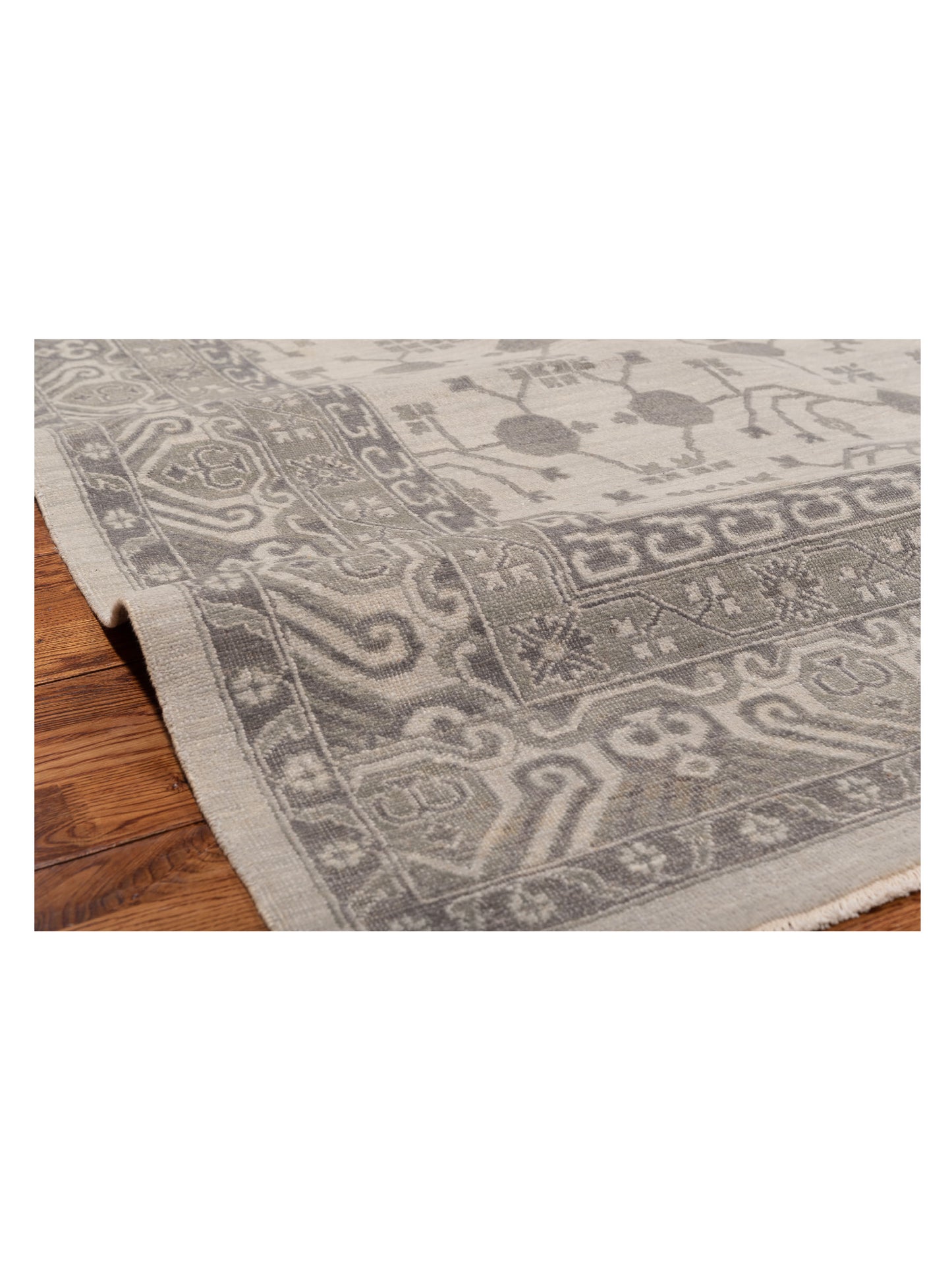 Platinum 127382 Ivory Silver 8.9x11.9 Hand Knotted Rug