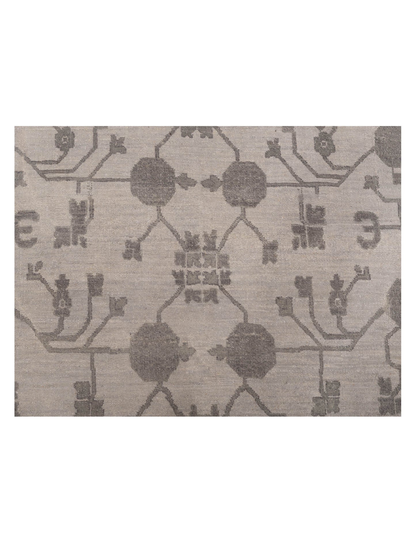 Vintage Revival 127386 Ivory Silver 11.9x15.3 Hand Knotted Rug