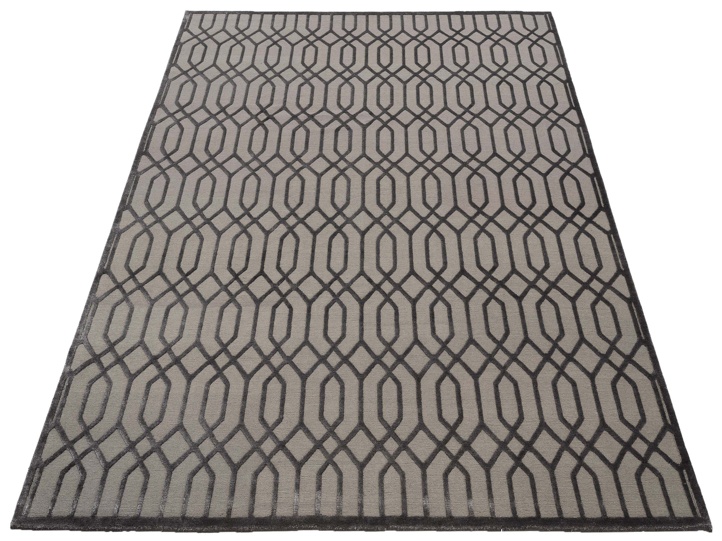 Tibetino 127472 Silver Charcoal 8.1x10 Hand Knotted Rug