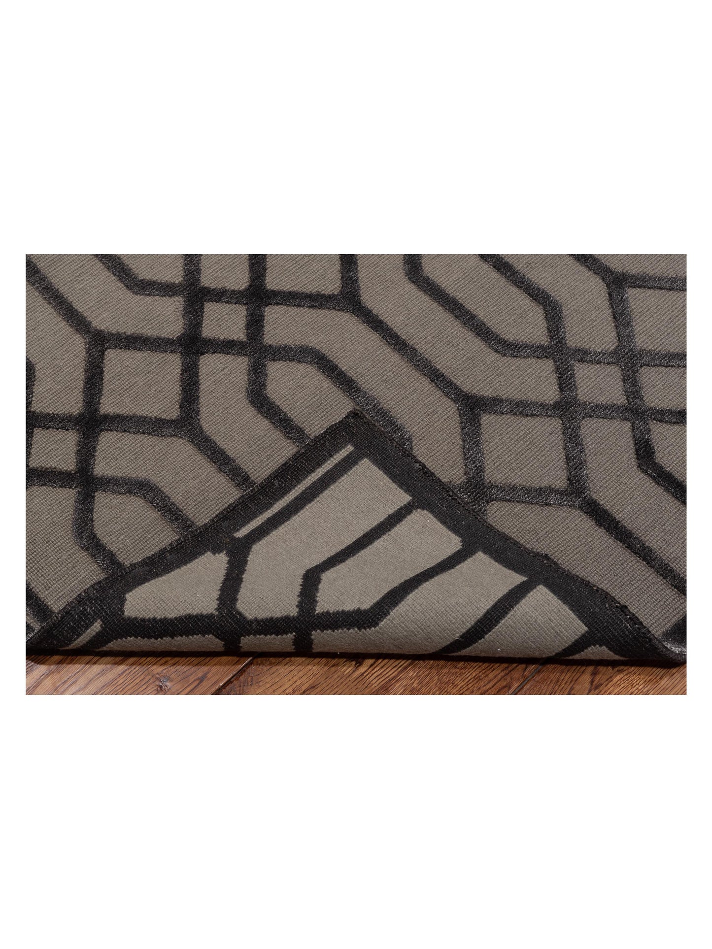 Tibetino 127472 Silver Charcoal 8.1x10 Hand Knotted Rug