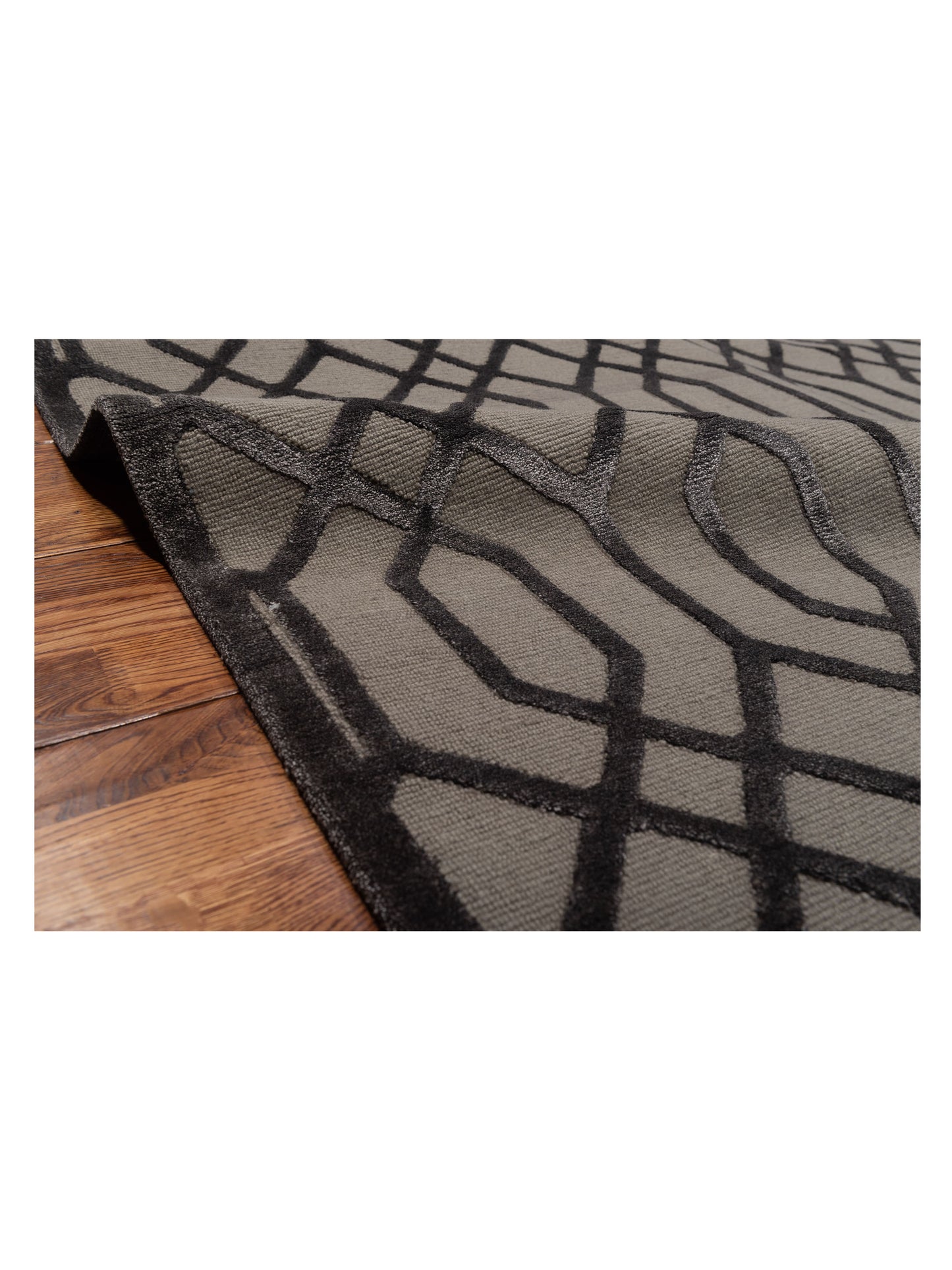 Tibetino 127472 Silver Charcoal 8.1x10 Hand Knotted Rug