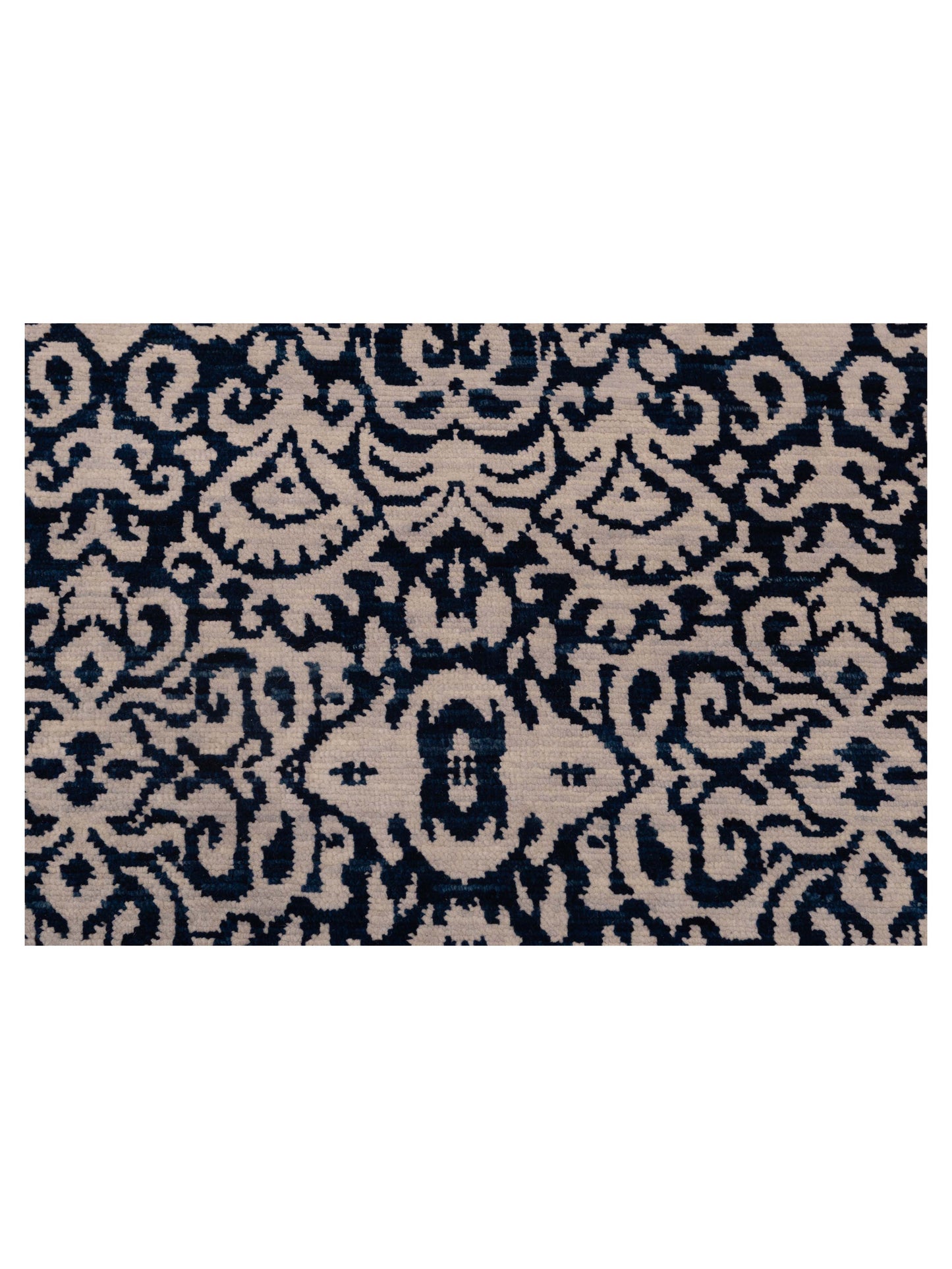Agra 127529 Ivory Blue 8.10x11.6 Hand Knotted Rug