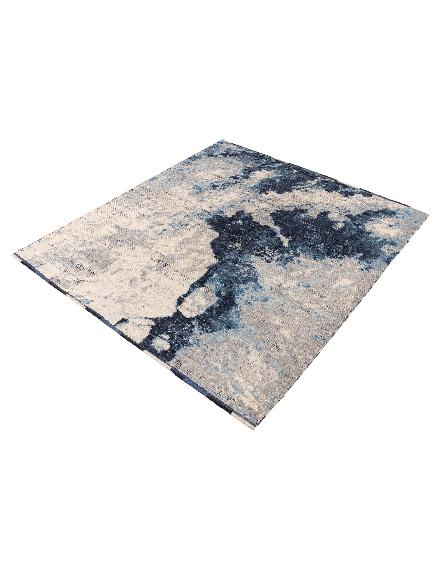 Atlas Myra Ivory Dark Blue 8.3x10.2 Hand Knotted Rug