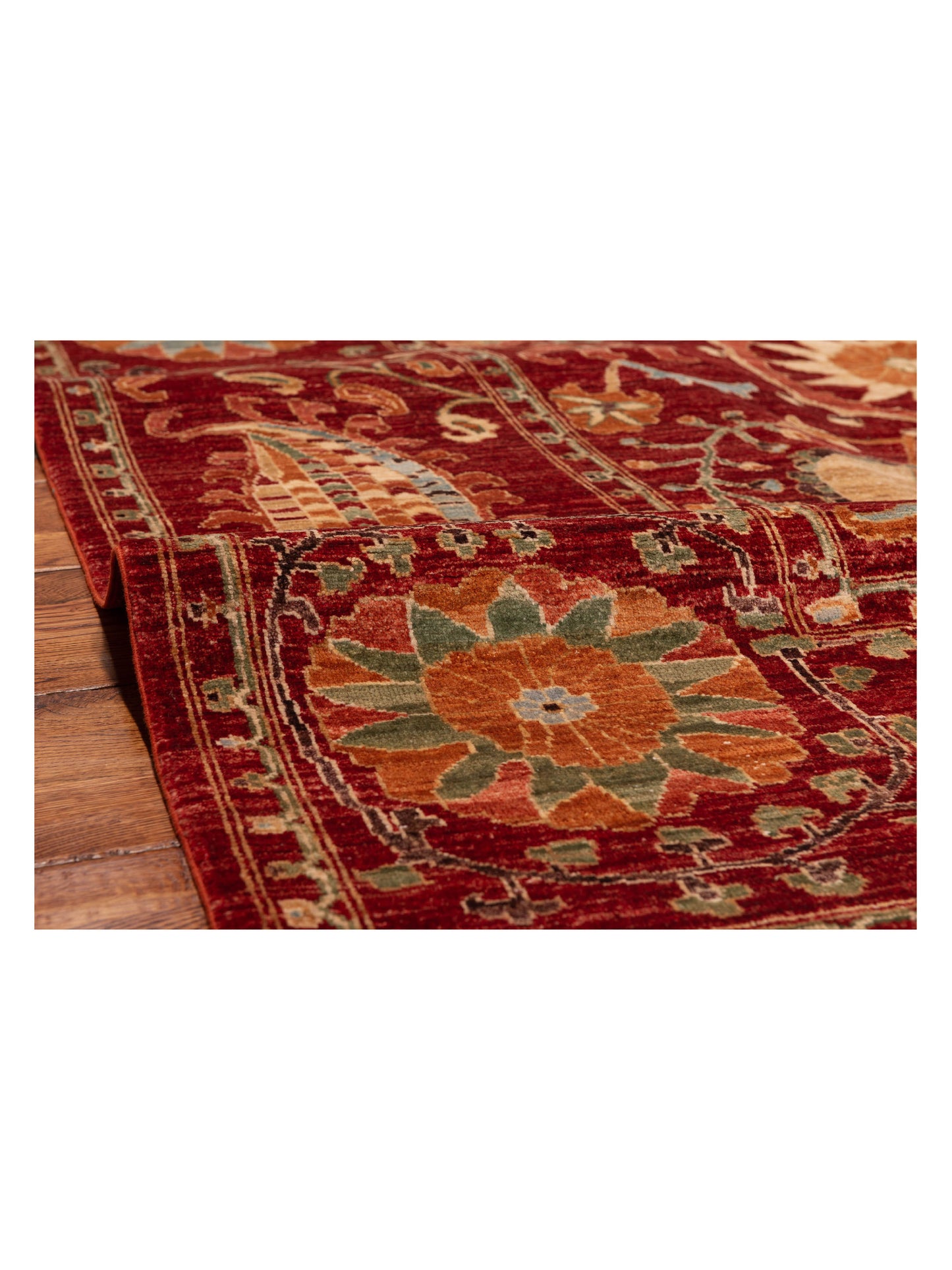 Akcha 127685 Red 6.8x7.10 Hand Knotted Rug