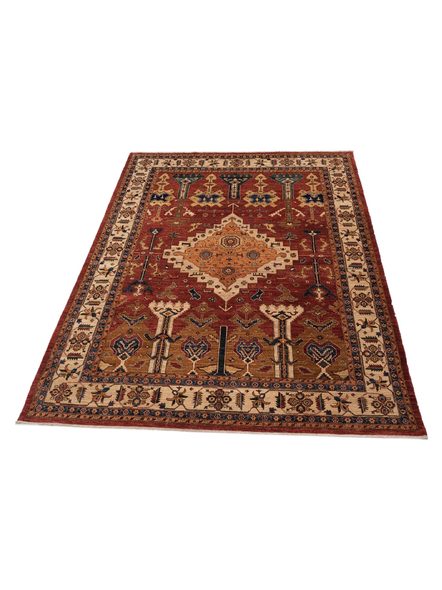 Akcha 127686 Red Ivory 8.10x12.2 Hand Knotted Rug