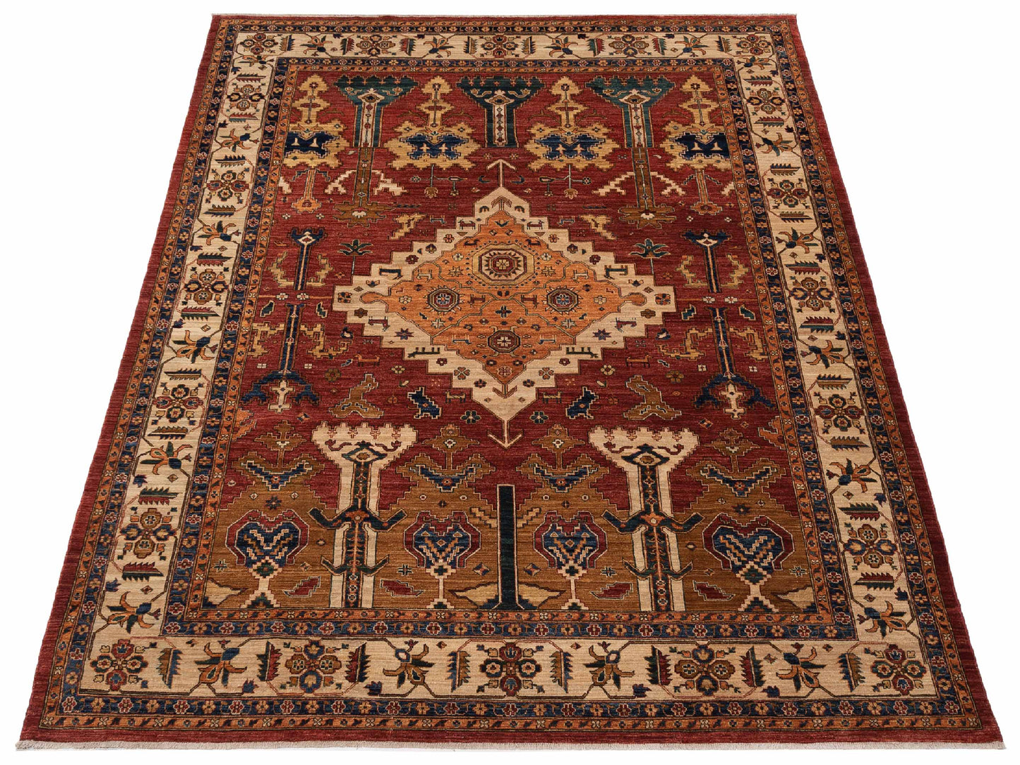 Akcha 127686 Red Ivory 8.10x12.2 Hand Knotted Rug