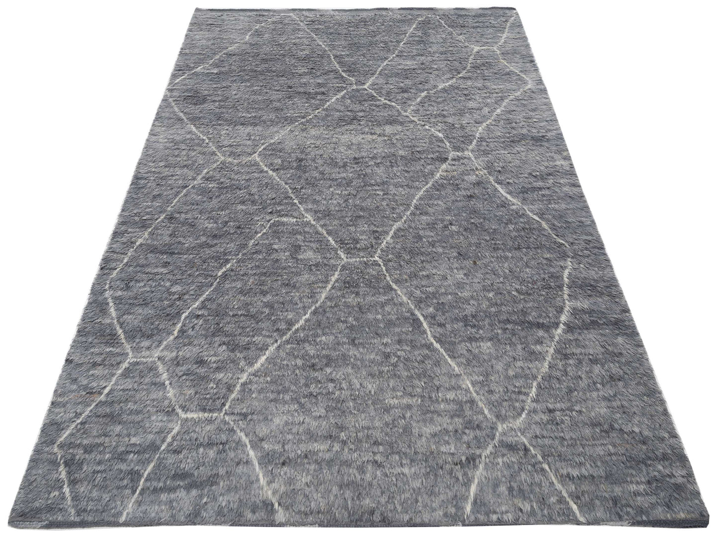 Berber Efes Gray Ivory 8.10x11.9 Hand Knotted Rug
