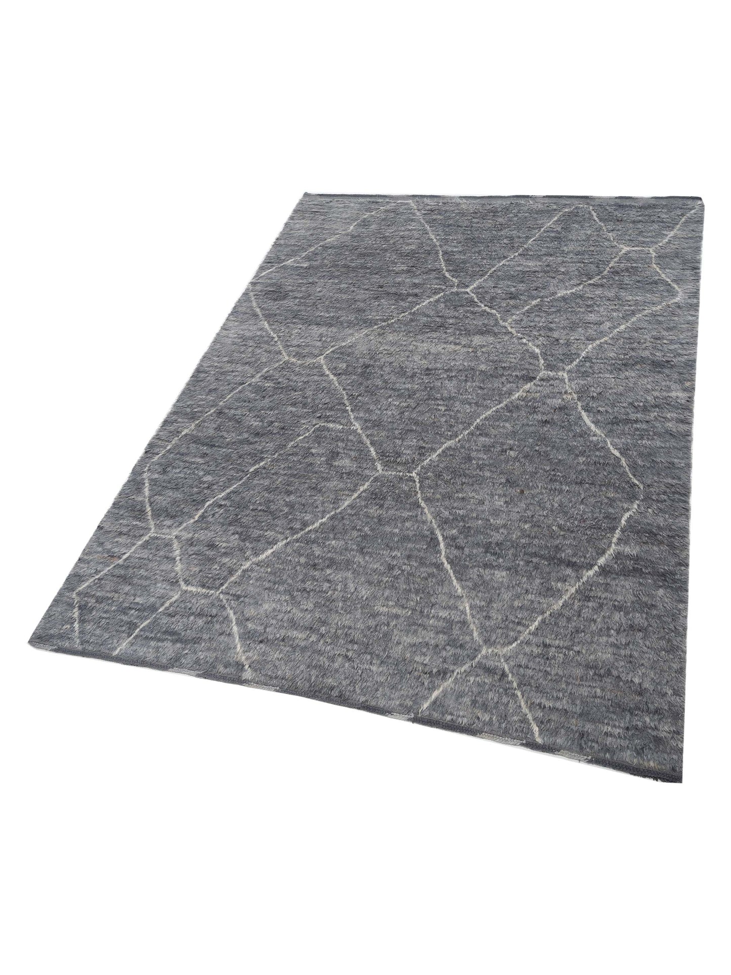 Berber Efes Gray Ivory 8.10x11.9 Hand Knotted Rug