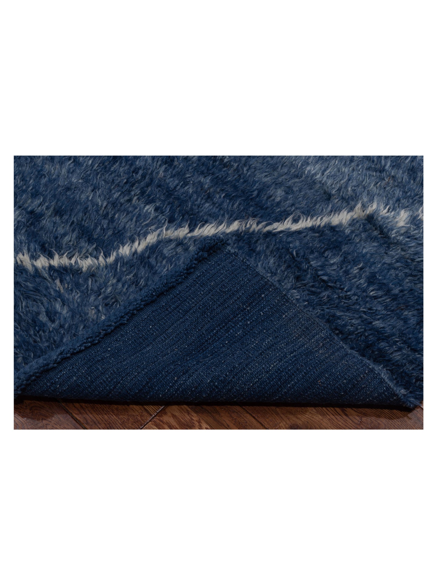 Berber Efes Dark Blue Ivory 9.3x12.9 Hand Knotted Rug