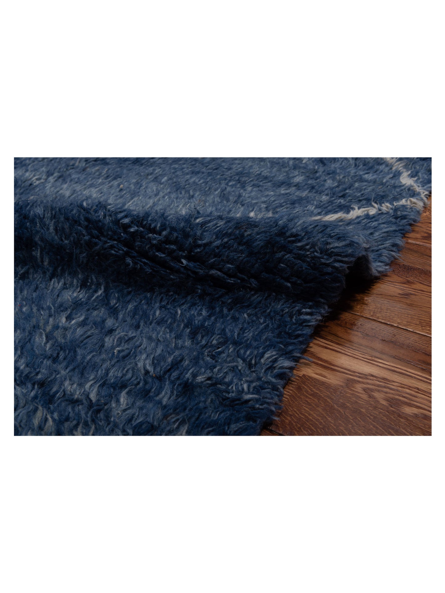 Berber Efes Dark Blue Ivory 9.3x12.9 Hand Knotted Rug