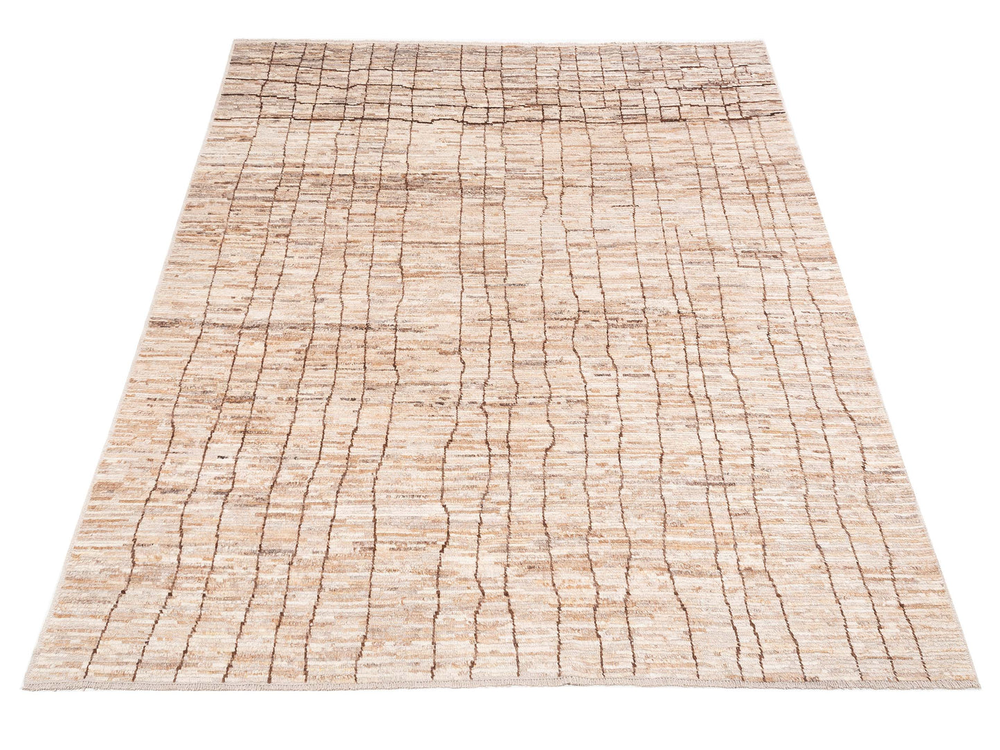 Berber Demre Natural Dark Brown 9.3x12.6 Hand Knotted Rug