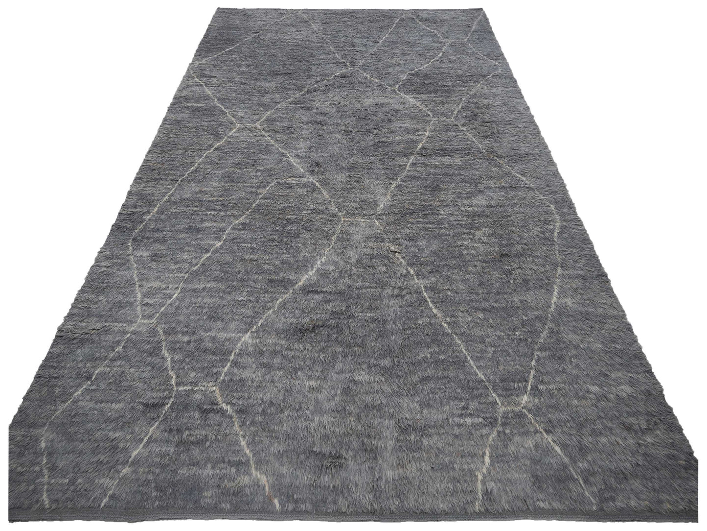 Berber Efes Gray Ivory 11.4x16.1 Hand Knotted Rug