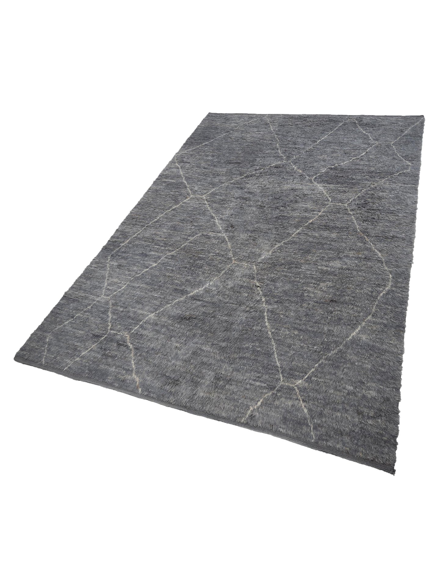 Berber Efes Gray Ivory 11.4x16.1 Hand Knotted Rug