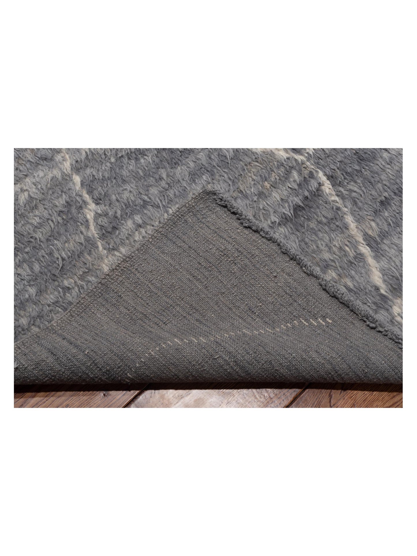 Berber Efes Gray Ivory 11.4x16.1 Hand Knotted Rug