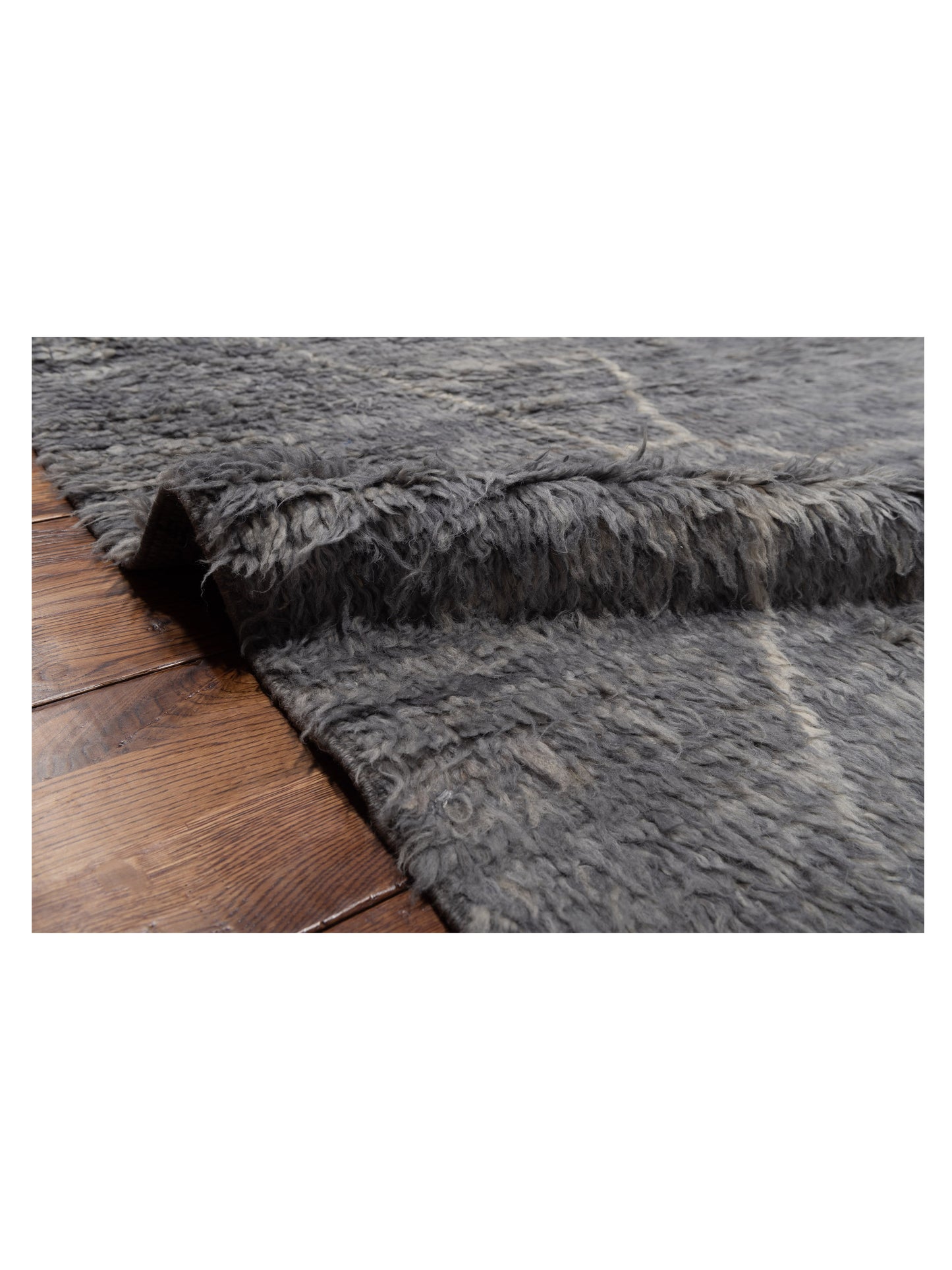 Berber Efes Gray Ivory 11.4x16.1 Hand Knotted Rug