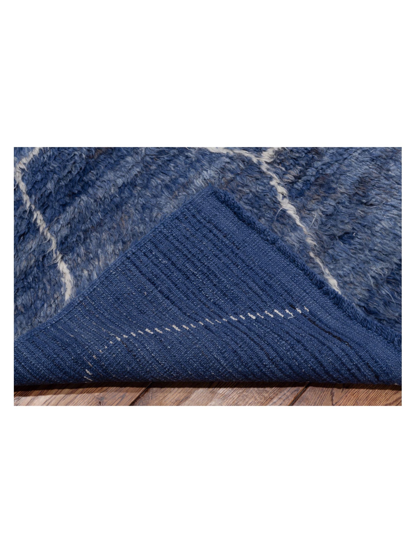 Berber Efes Dark Blue Ivory 10.4x14.2 Hand Knotted Rug