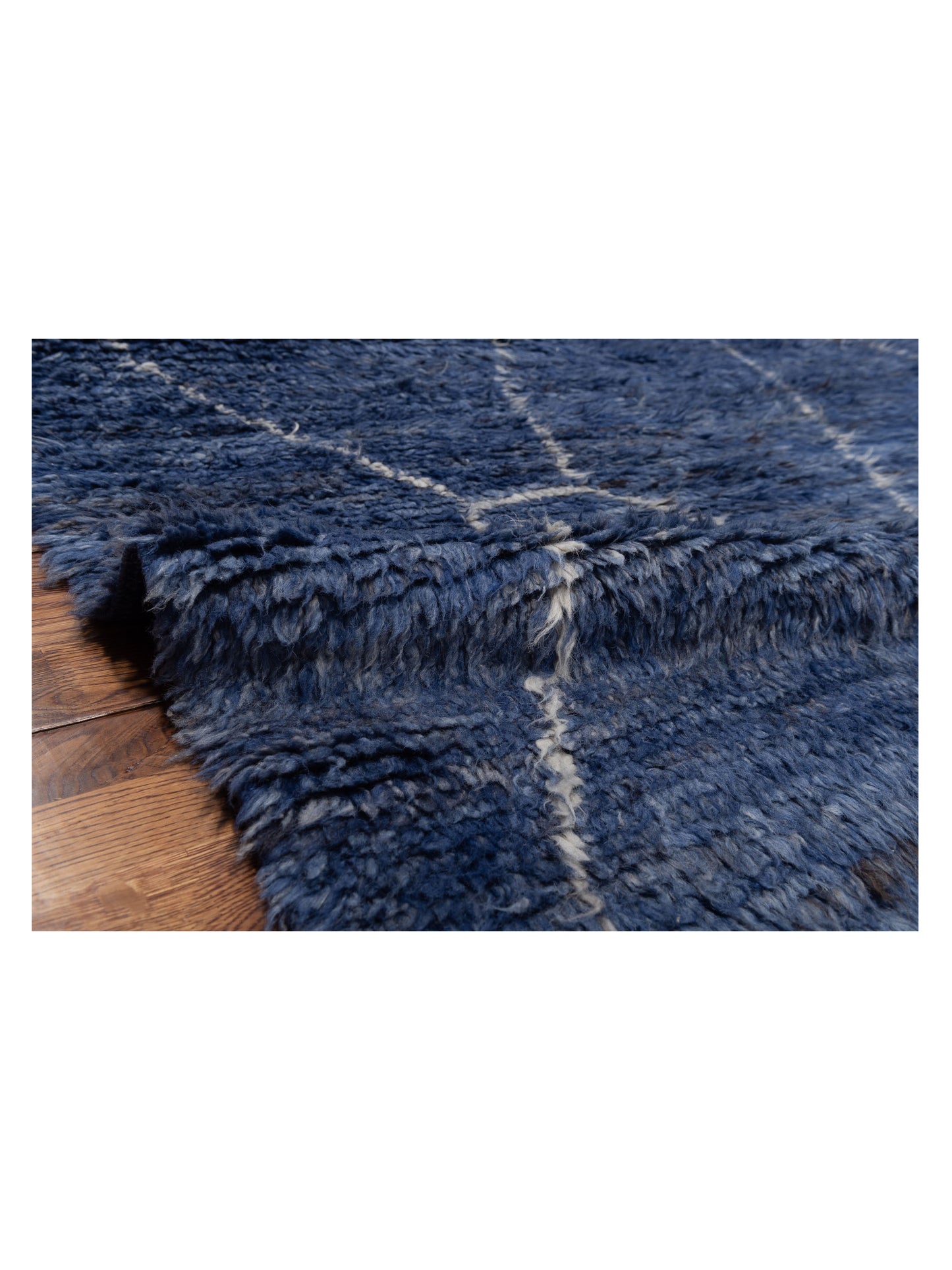 Berber Efes Dark Blue Ivory 10.4x14.2 Hand Knotted Rug