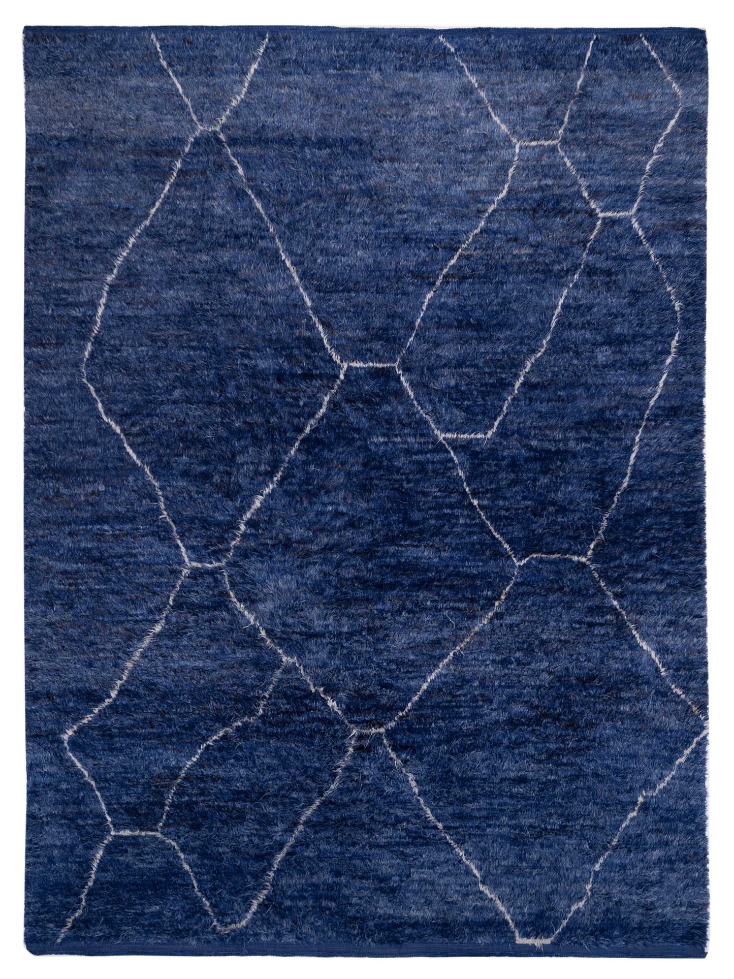 Pasha Berber Dark Blue Ivory Contemporary