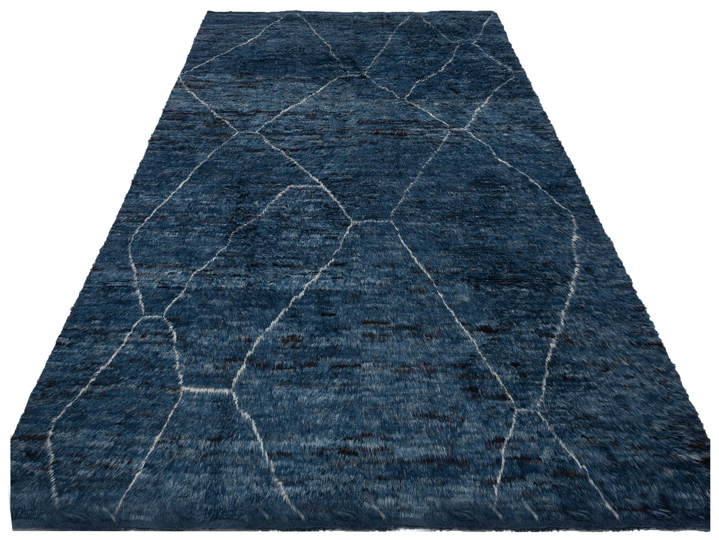 Berber Efes Indigo Ivory 11.6x15.11 Hand Knotted Rug