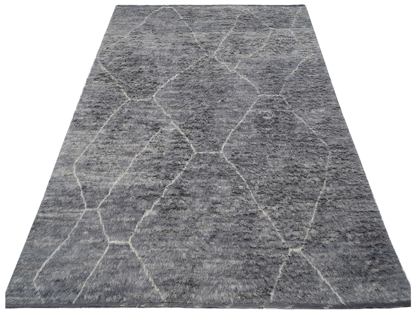 Berber Efes Gray Ivory 8.10x11.9 Hand Knotted Rug