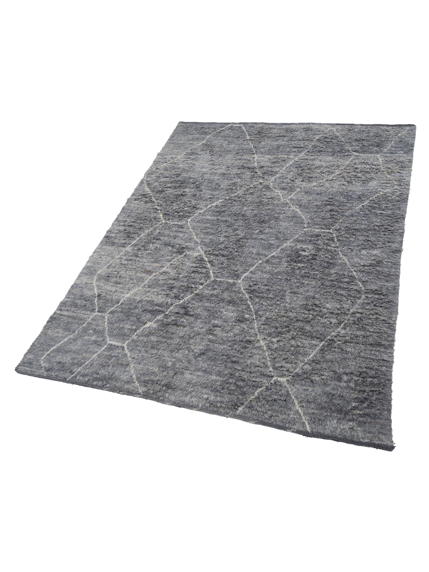 Berber Efes Gray Ivory 8.10x11.9 Hand Knotted Rug