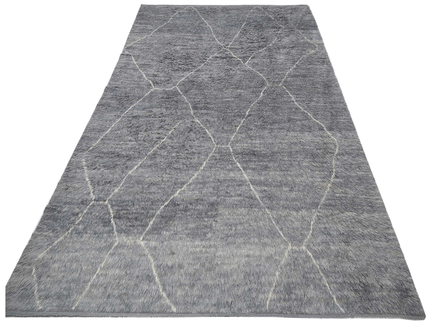 Berber Efes Gray Ivory 10.5x14.5 Hand Knotted Rug