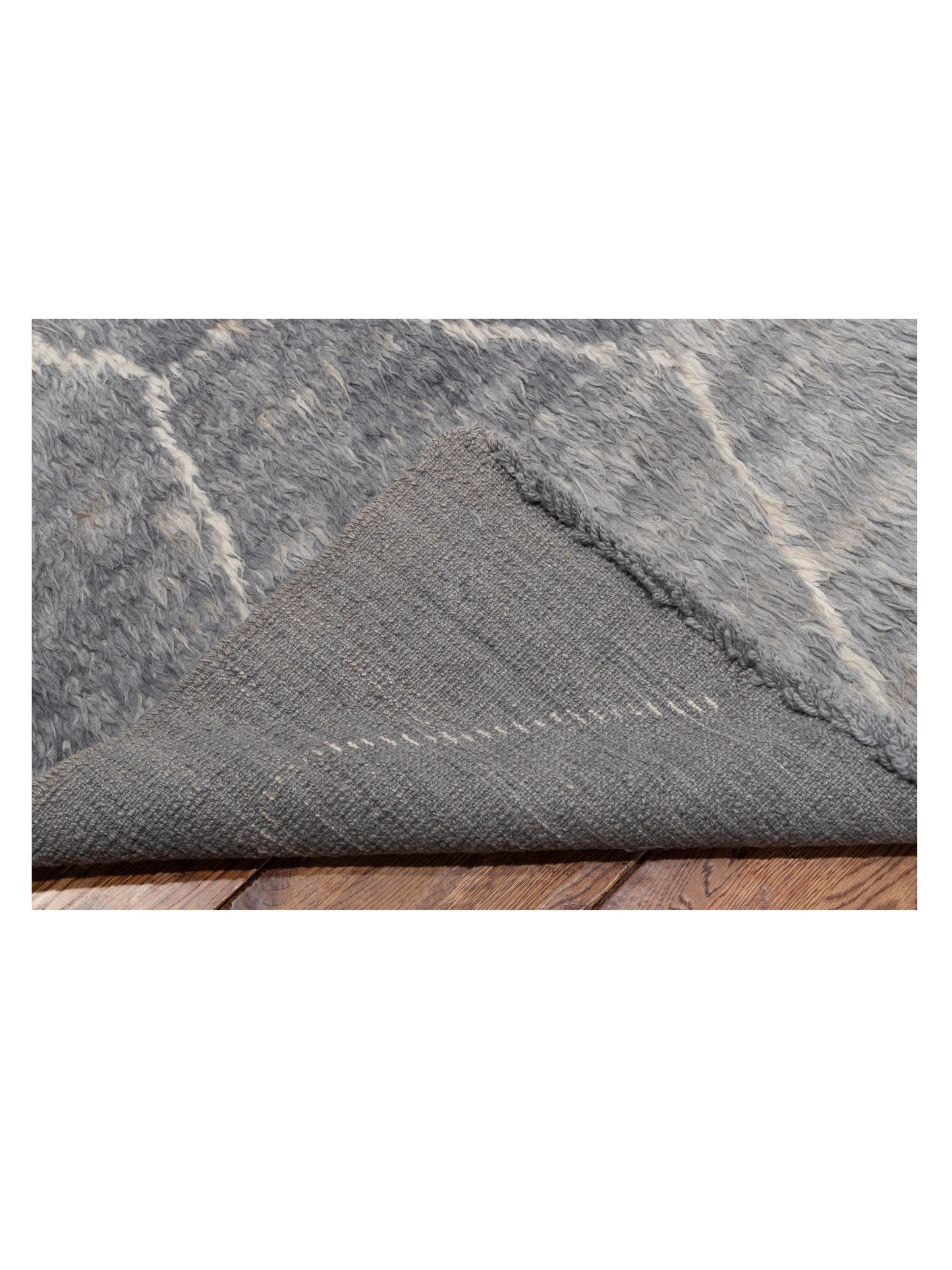 Berber Efes Gray Ivory 10.5x14.5 Hand Knotted Rug