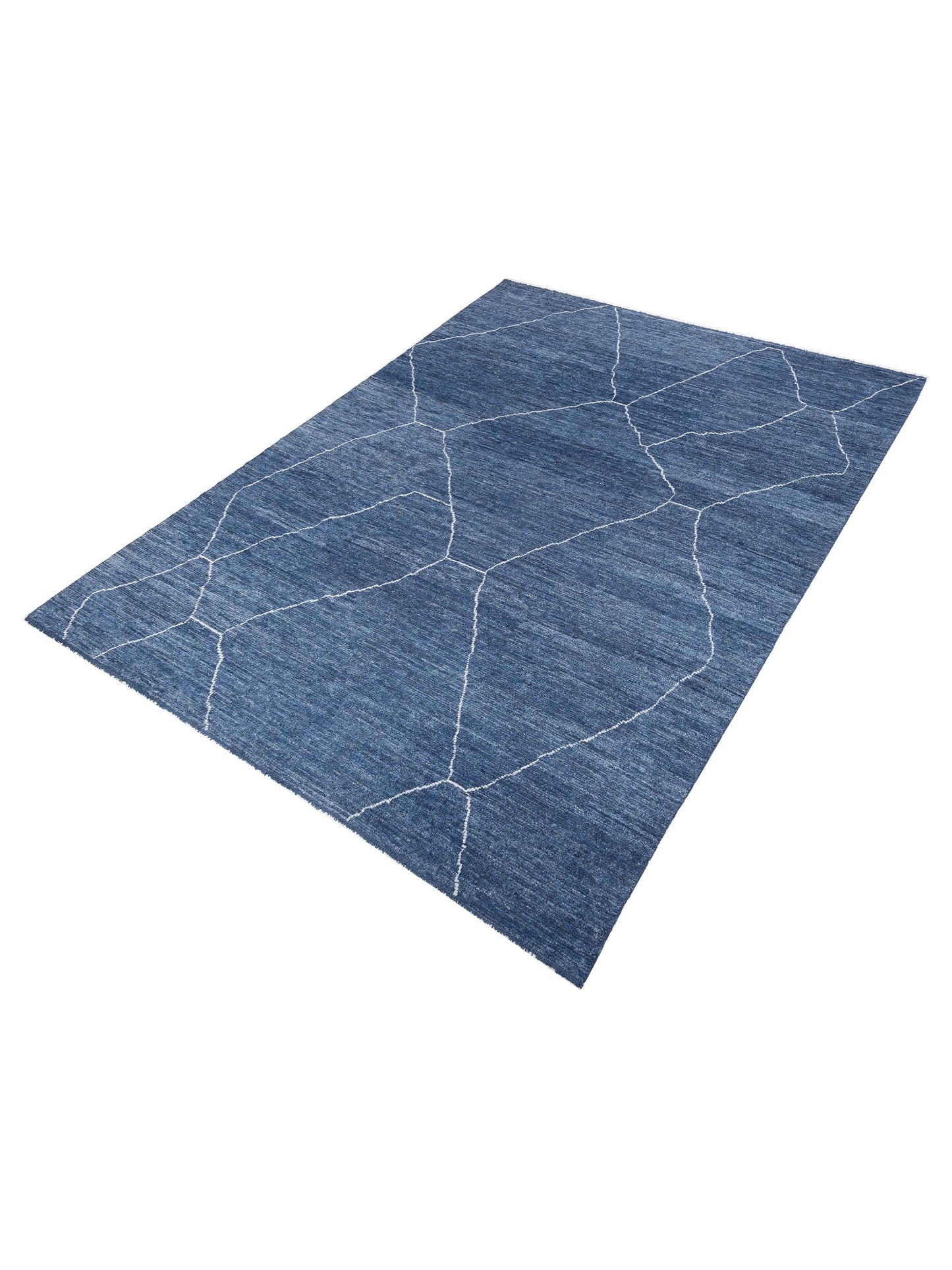 Berber Efes Indigo Ivory 11.8x16.2 Hand Knotted Rug