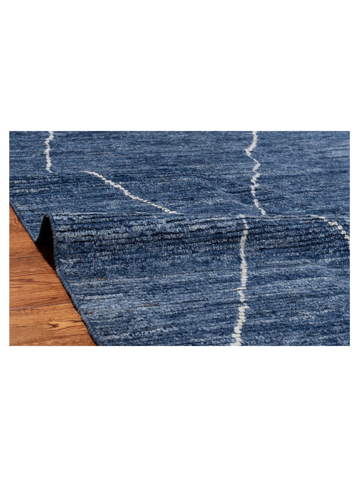 Berber Efes Indigo Ivory 11.8x16.2 Hand Knotted Rug