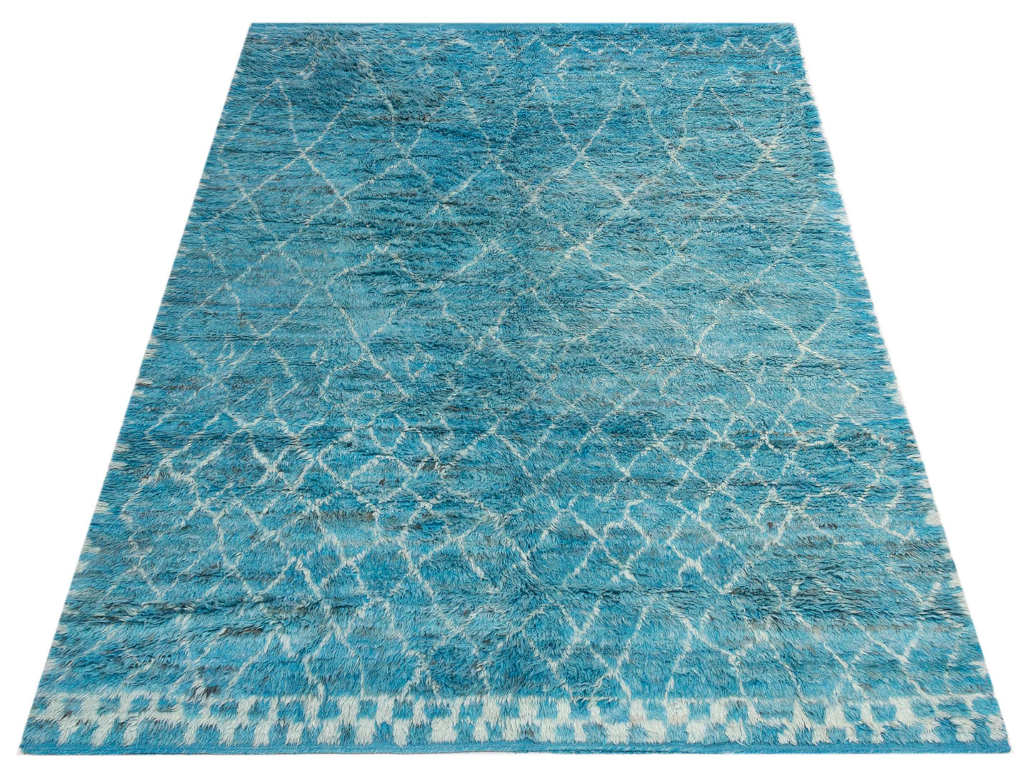 Berber Aspendos Turquoise 9.1x12.2 Hand Knotted Rug