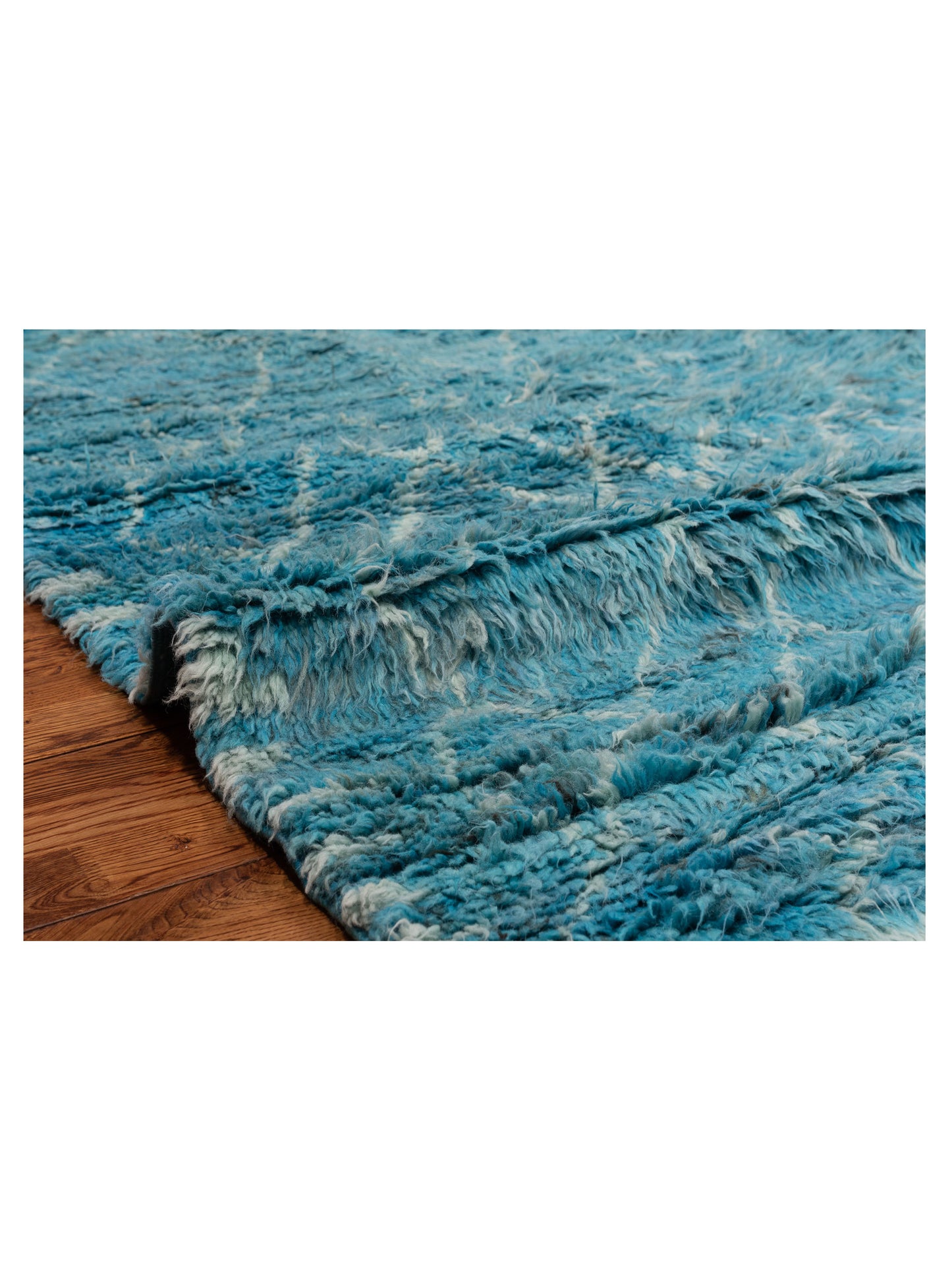Berber Aspendos Turquoise 9.1x12.2 Hand Knotted Rug