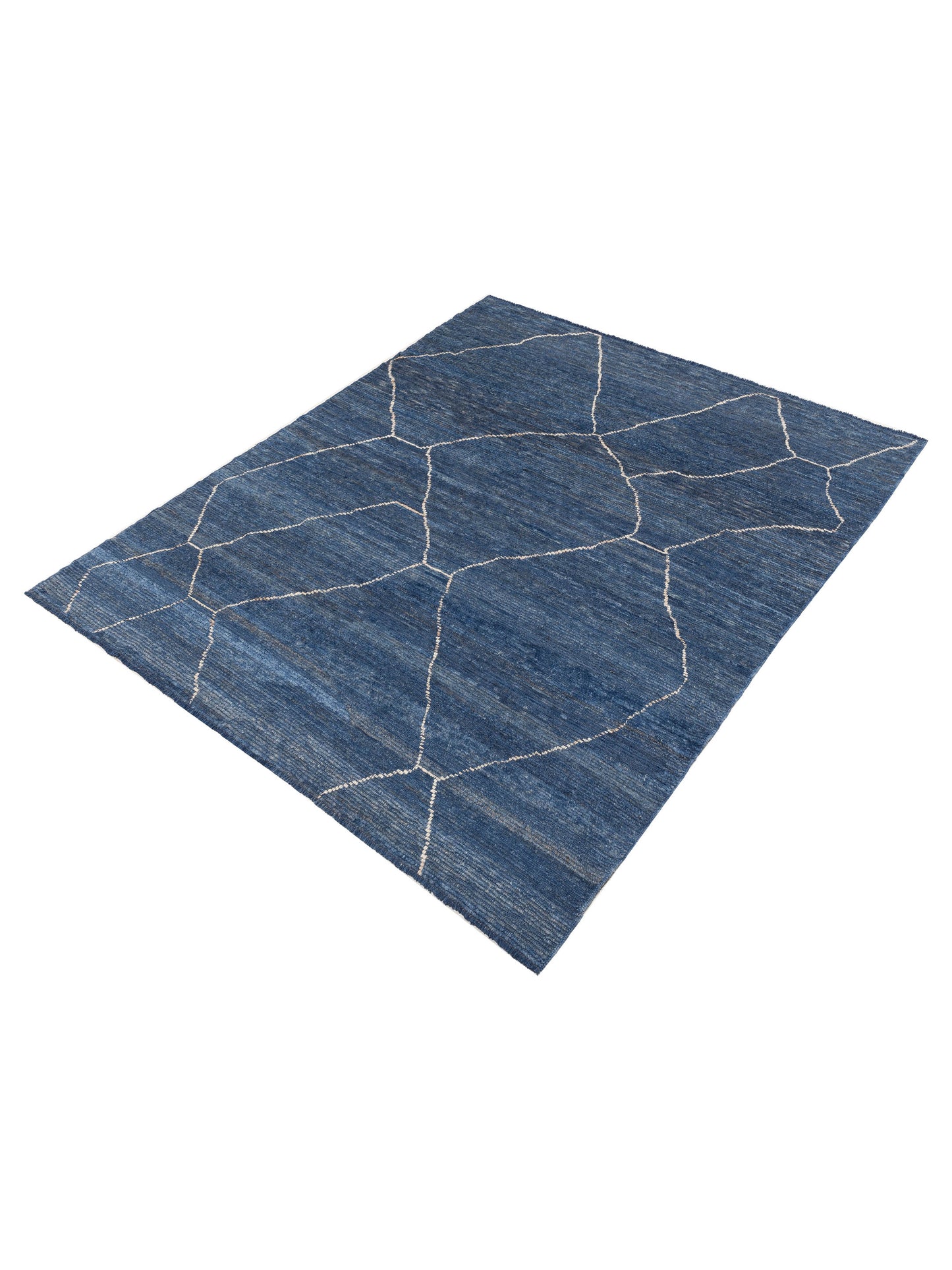 Berber Efes Blue Ivory 8.3x10.4 Hand Knotted Rug