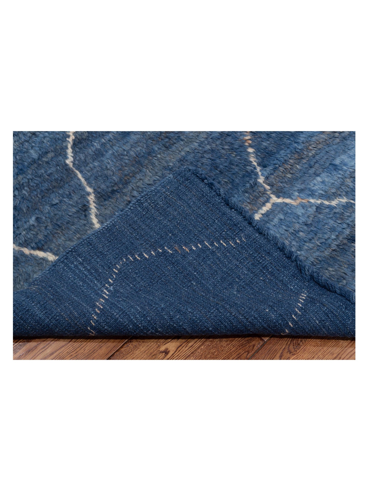 Berber Efes Blue Ivory 8.3x10.4 Hand Knotted Rug