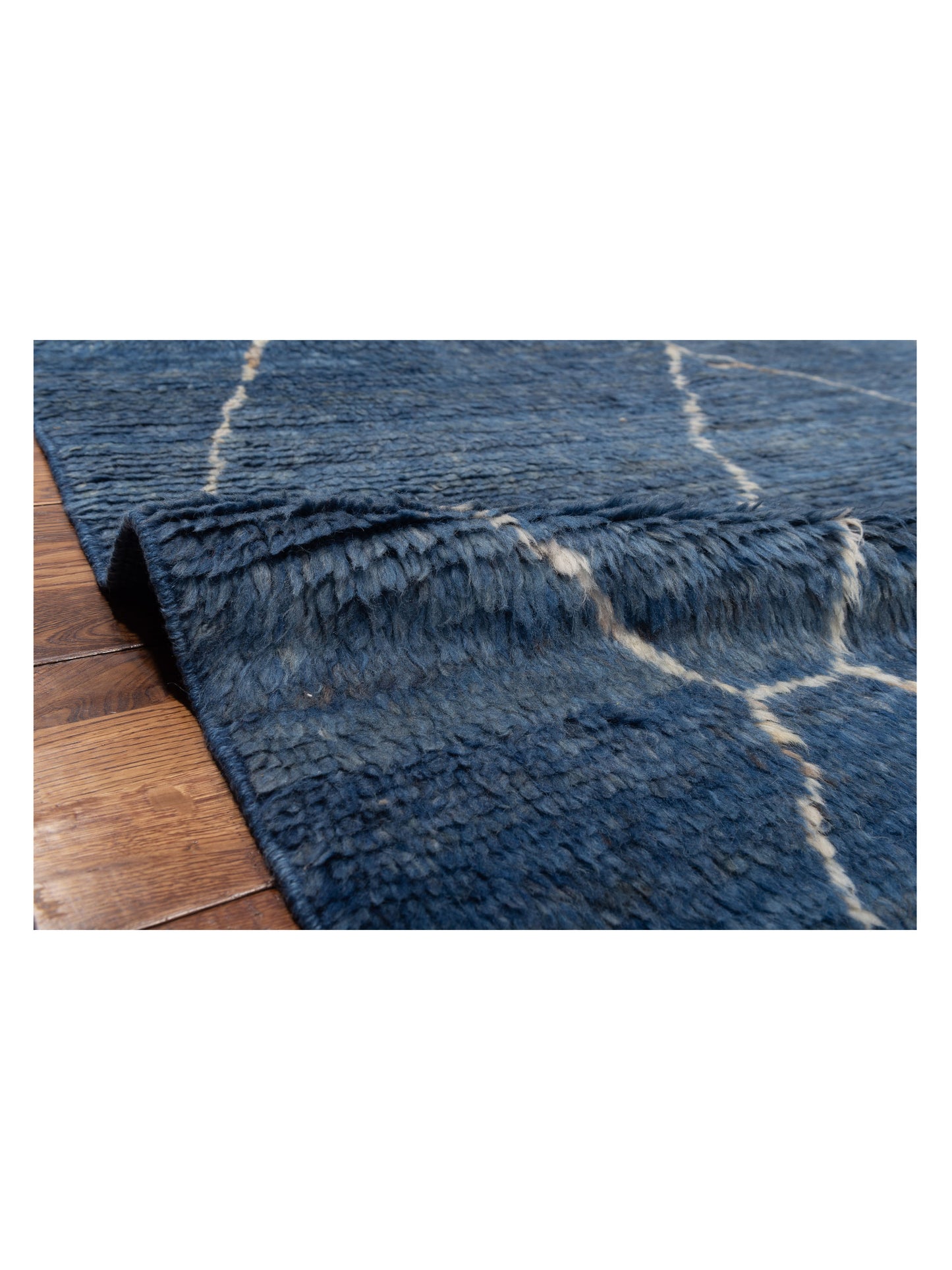 Berber Efes Blue Ivory 8.3x10.4 Hand Knotted Rug