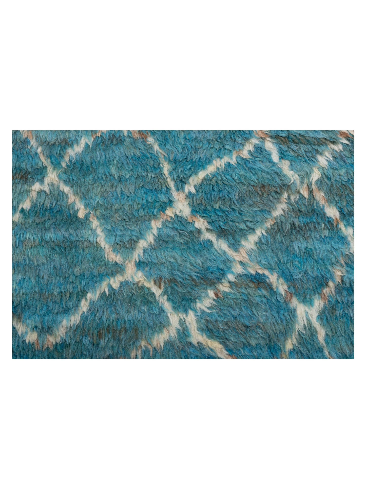 Berber Efes Turquoise Ivory 9.4x12.6 Hand Knotted Rug