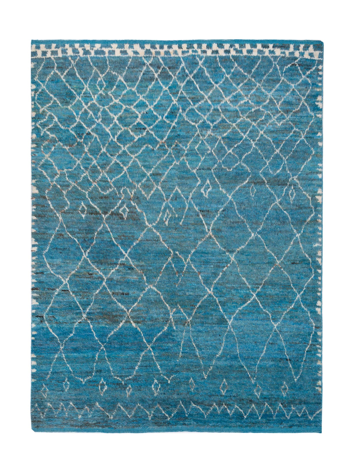 Pasha Berber Turquoise Ivory Contemporary