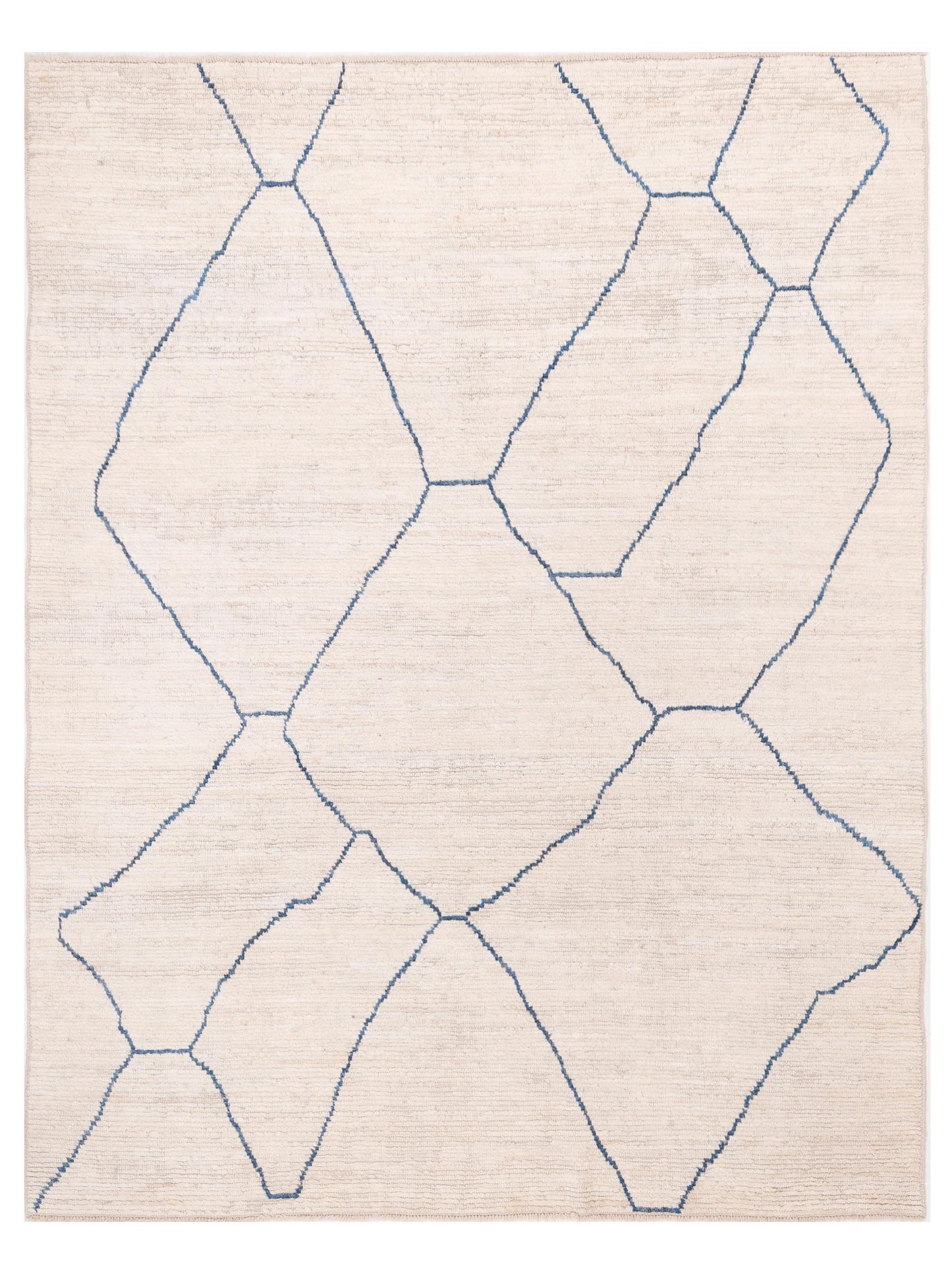 Pasha Berber Ivory Blue Contemporary