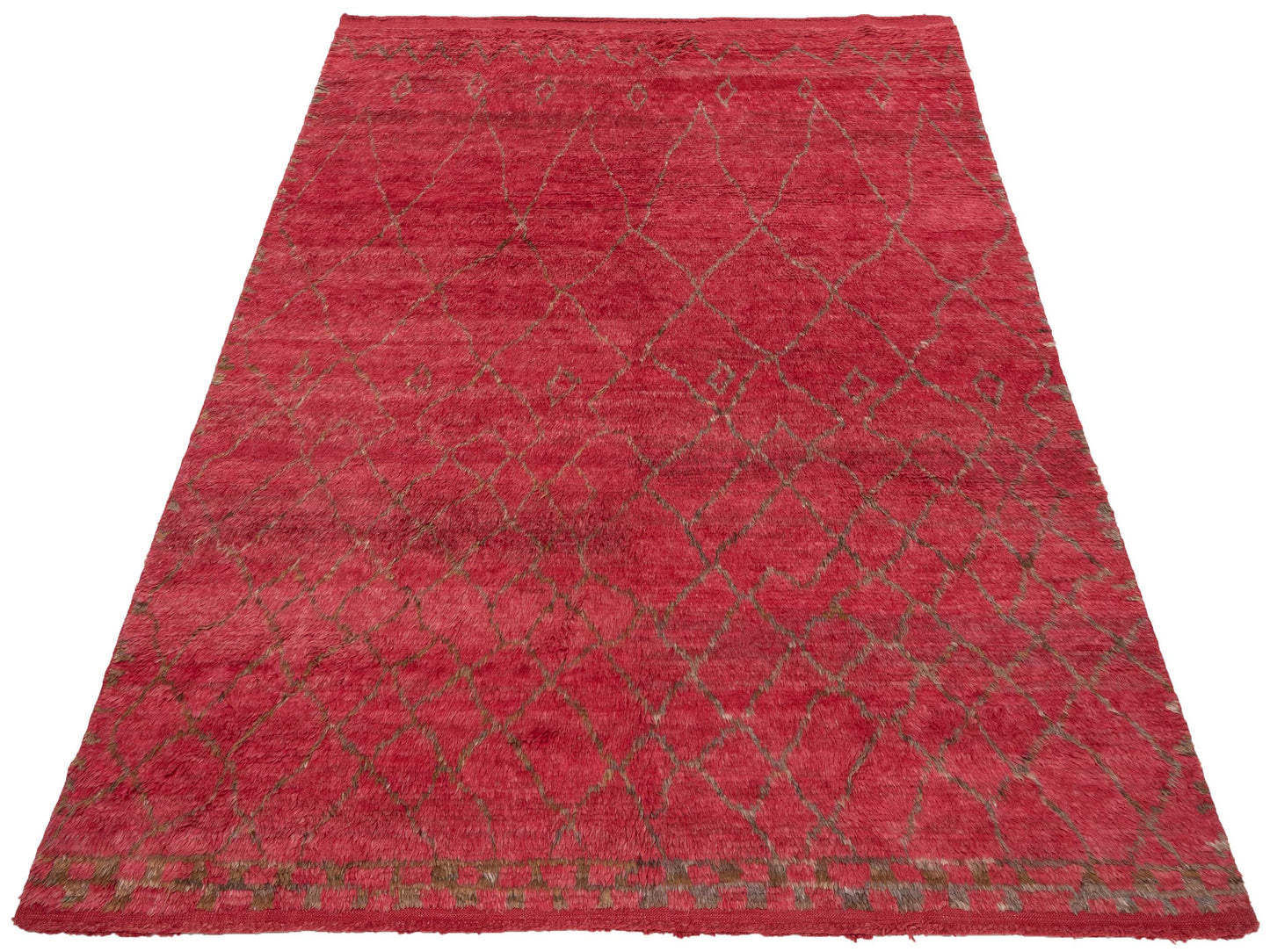 Berber Aspendos Red Brown 8x10.4 Hand Knotted Rug